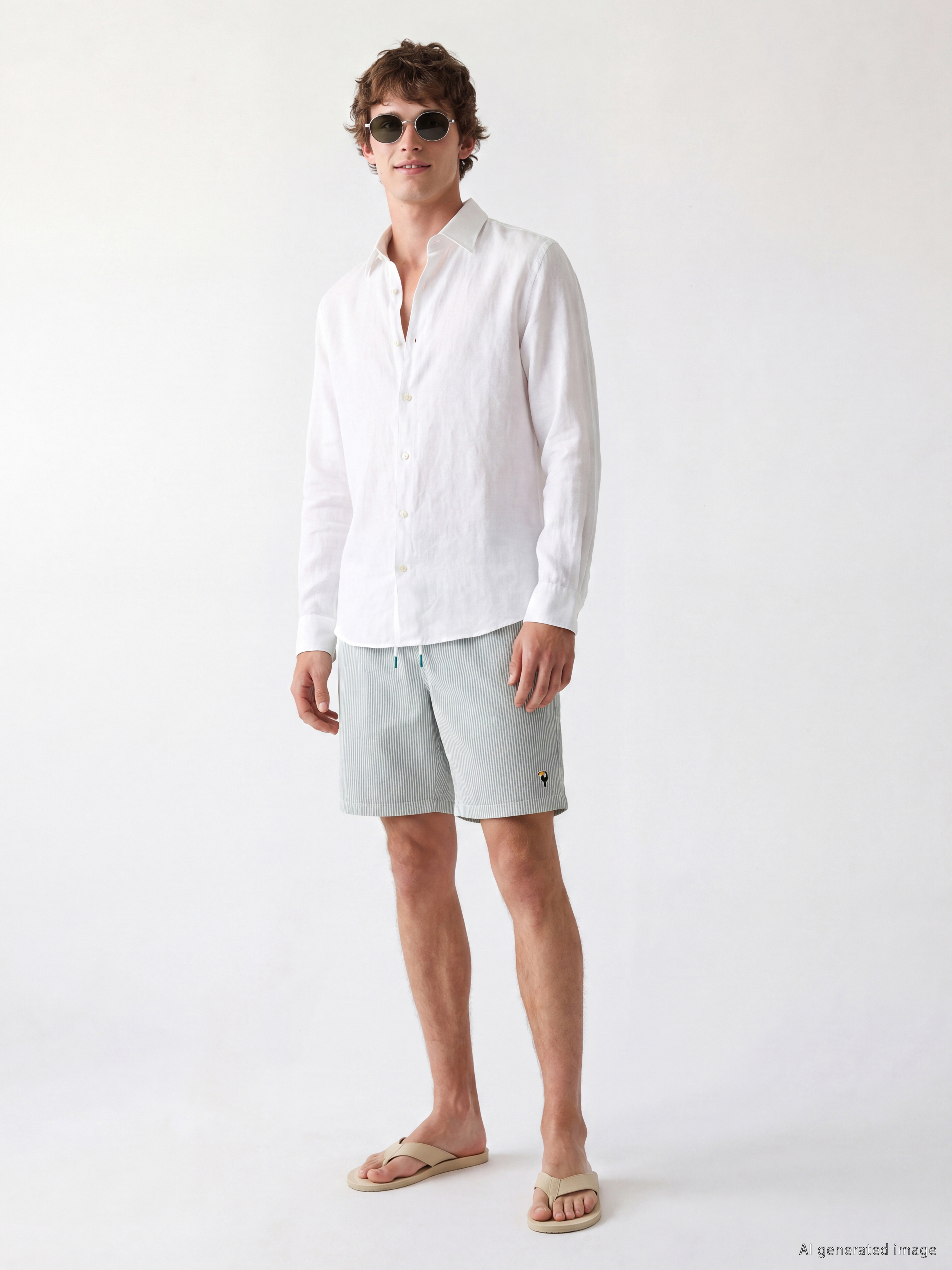LCW SWIMWEAR Diz Hizası Boy Erkek Deniz Şortu görsel 2