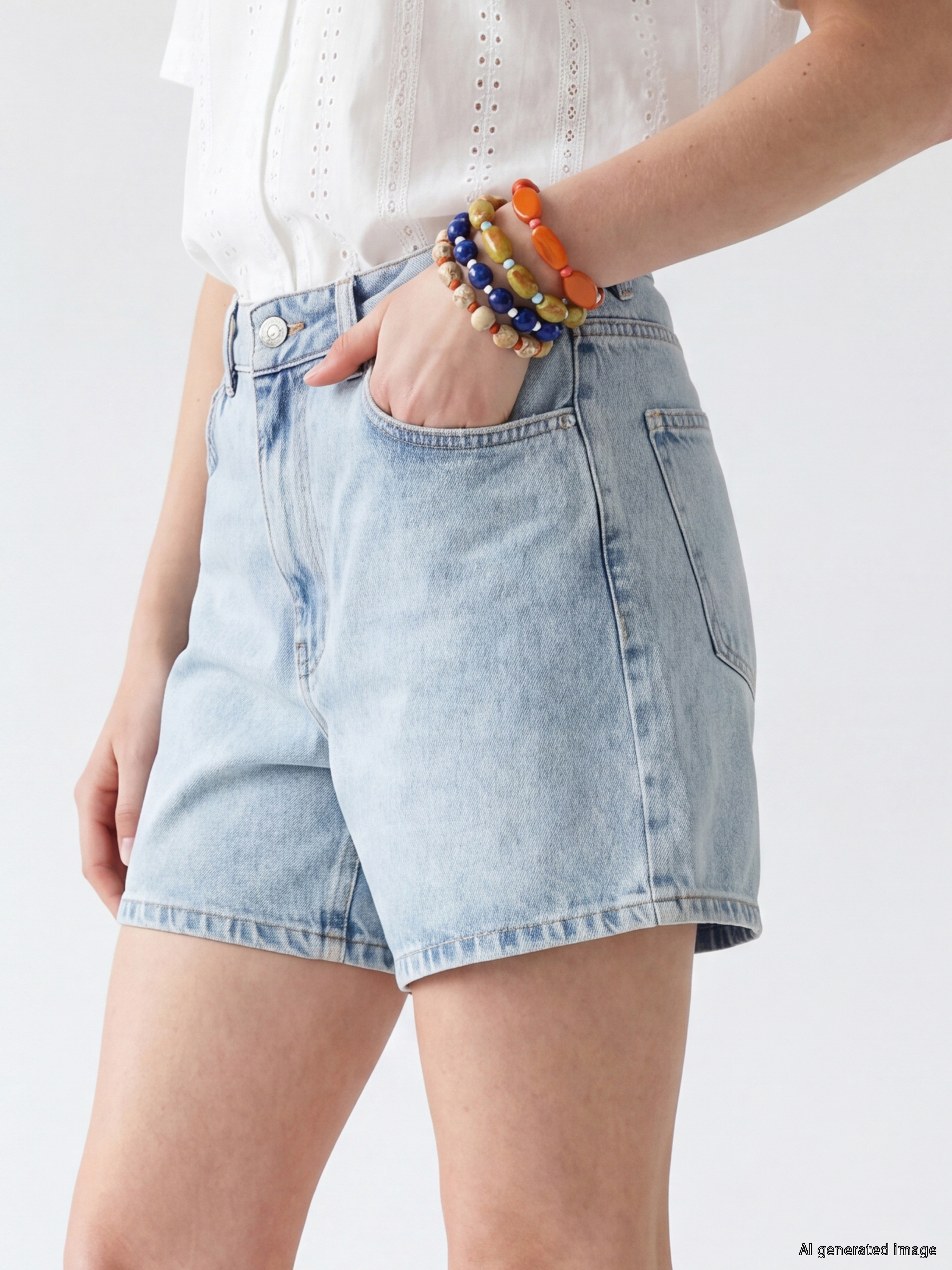 XSIDE Regular Fit Kadın Jean Şort görsel 3