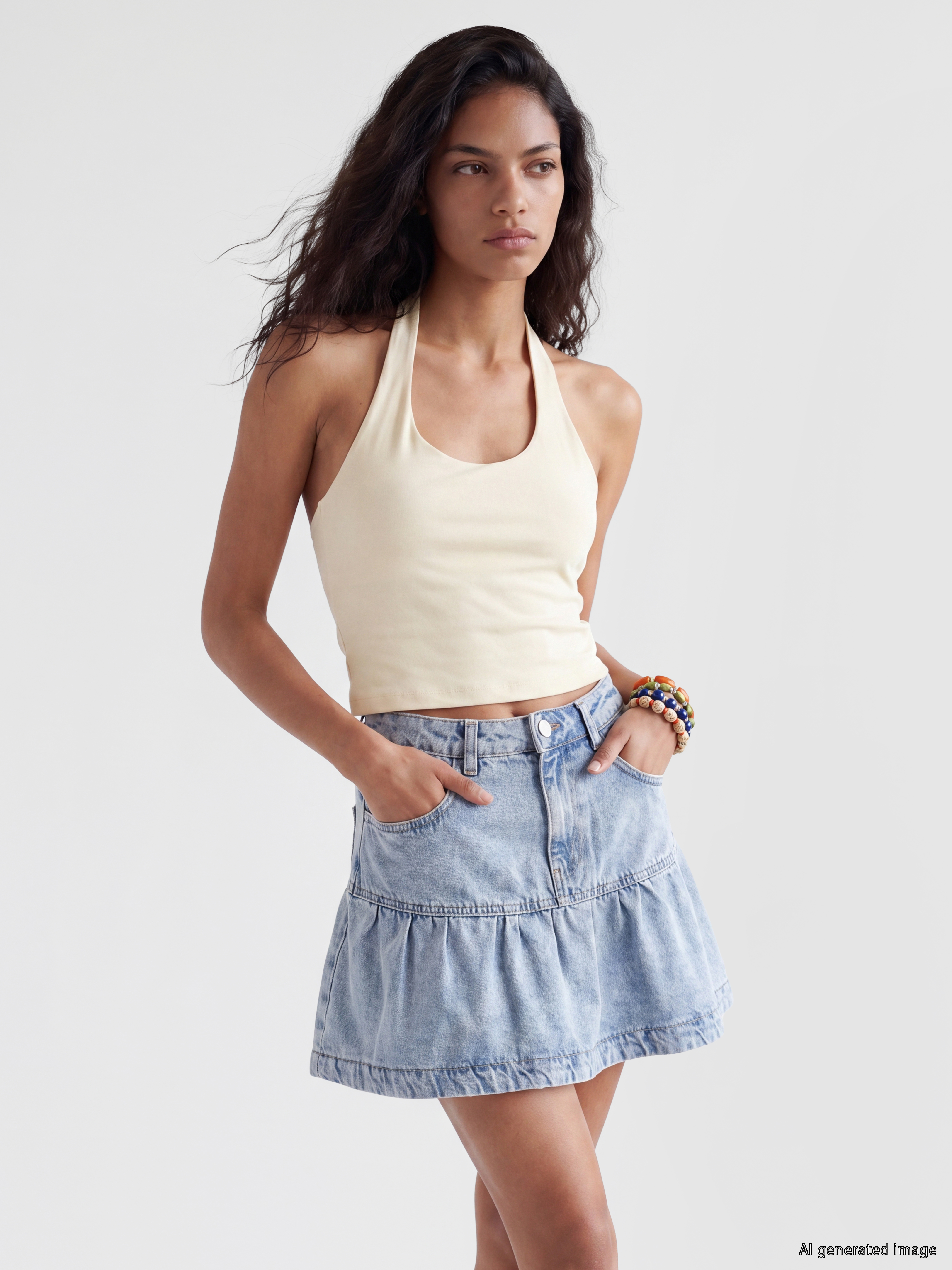 XSIDE Halter Yaka Kadın Crop