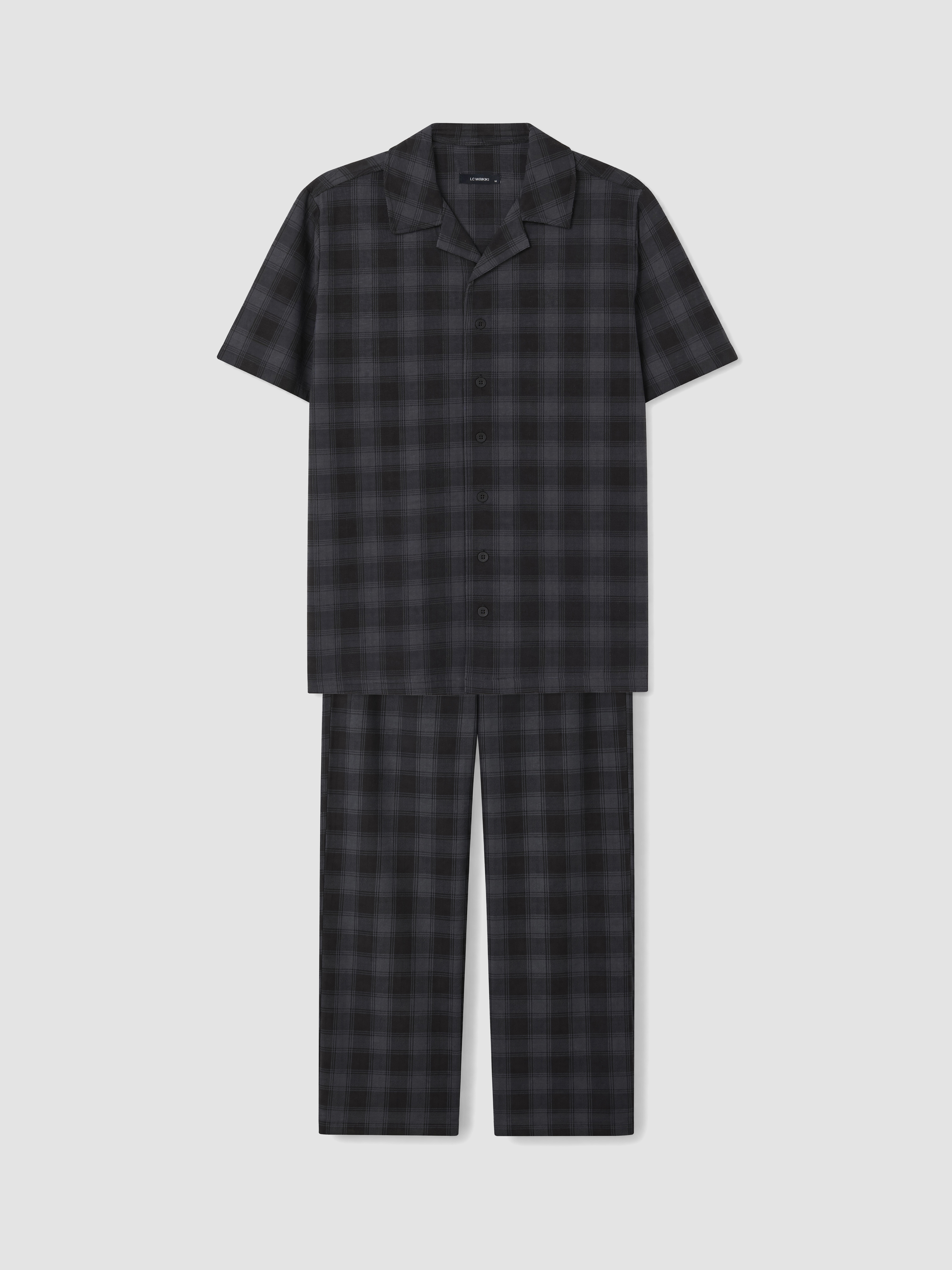LC WAIKIKI Regular Fit Ekose Erkek Pijama Takımı görsel 5