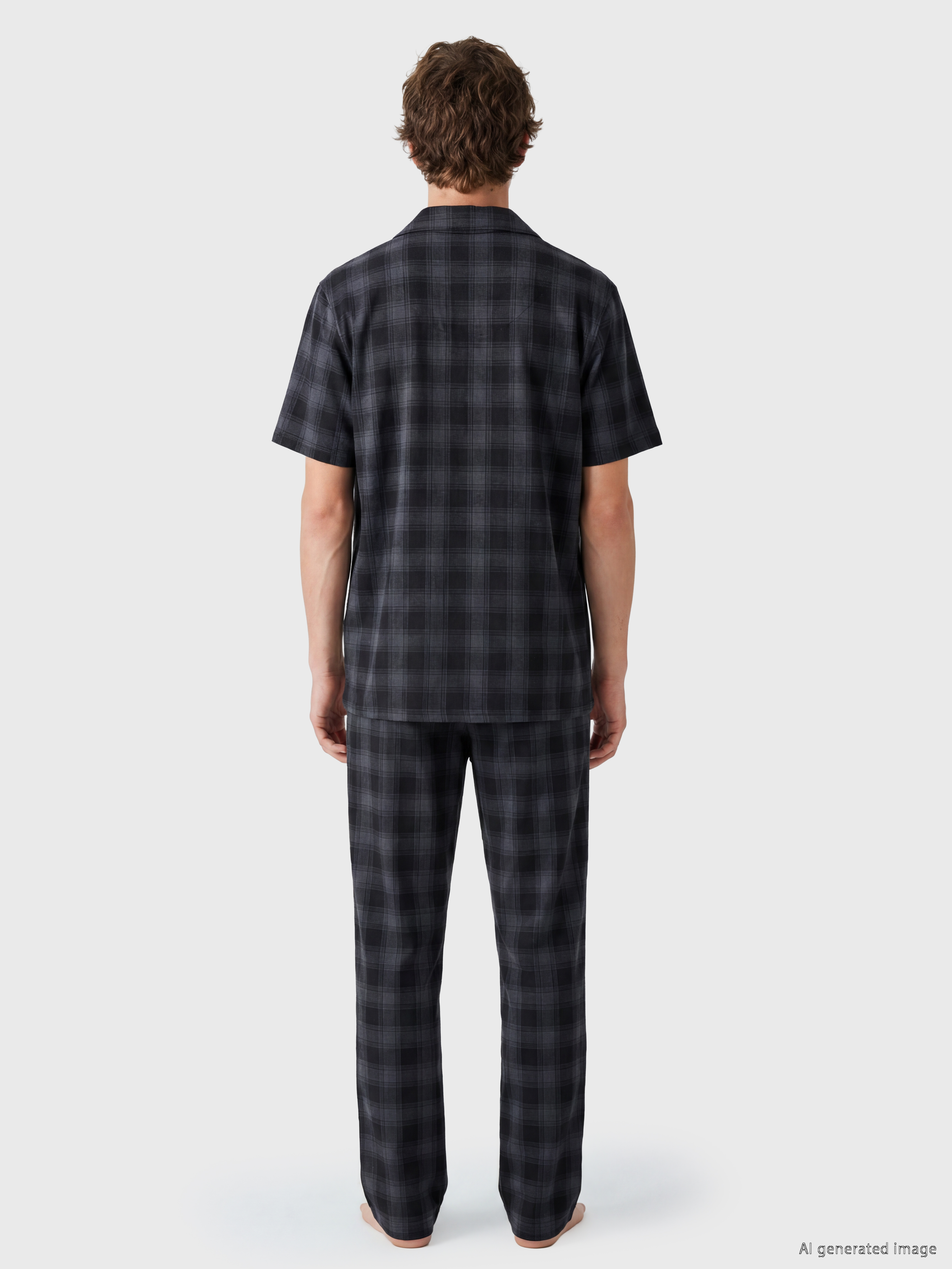 LC WAIKIKI Regular Fit Ekose Erkek Pijama Takımı görsel 4