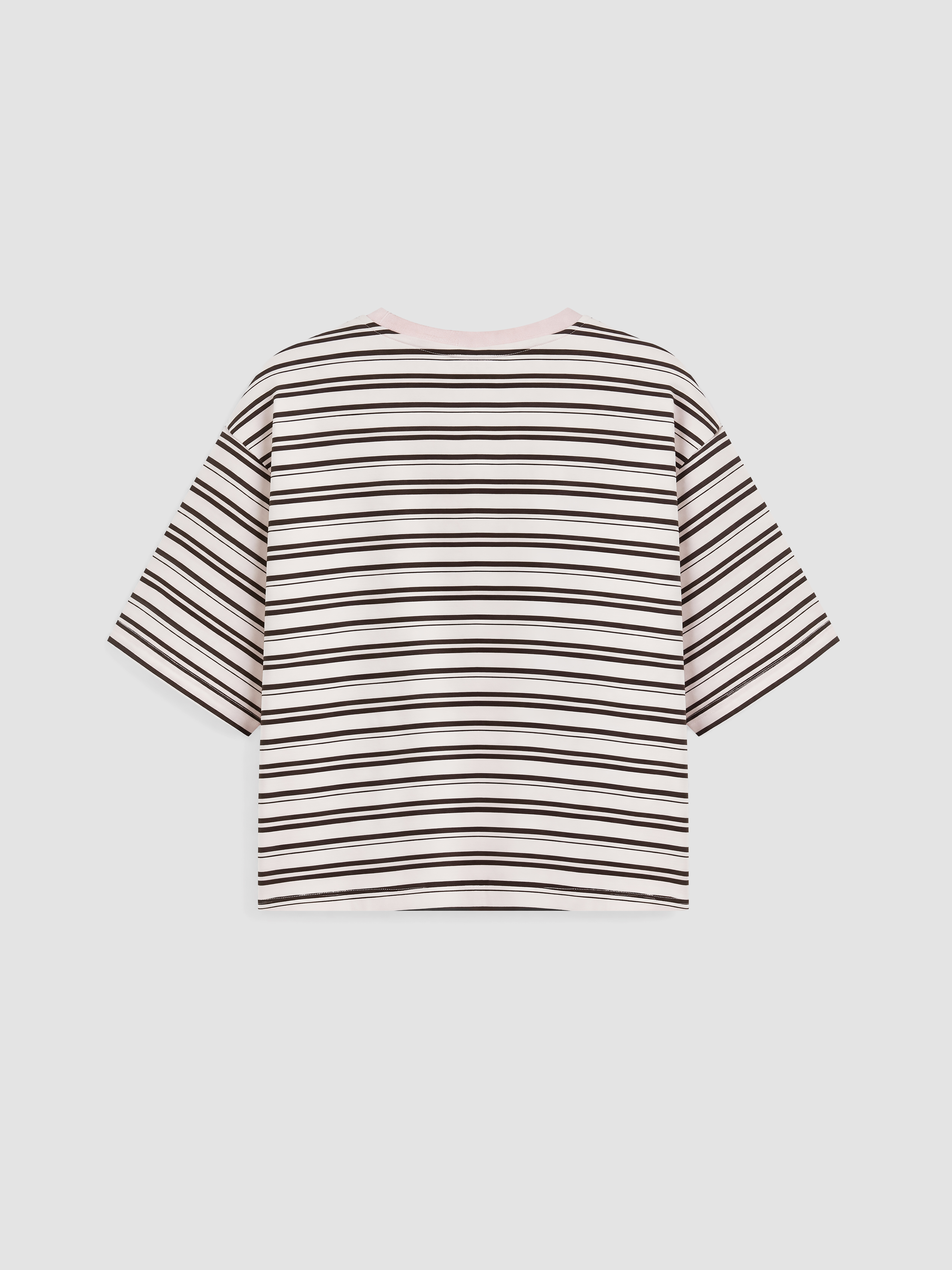 XSIDE Çizgili Oversize %100 Pamuklu Kadın Tişört görsel 7