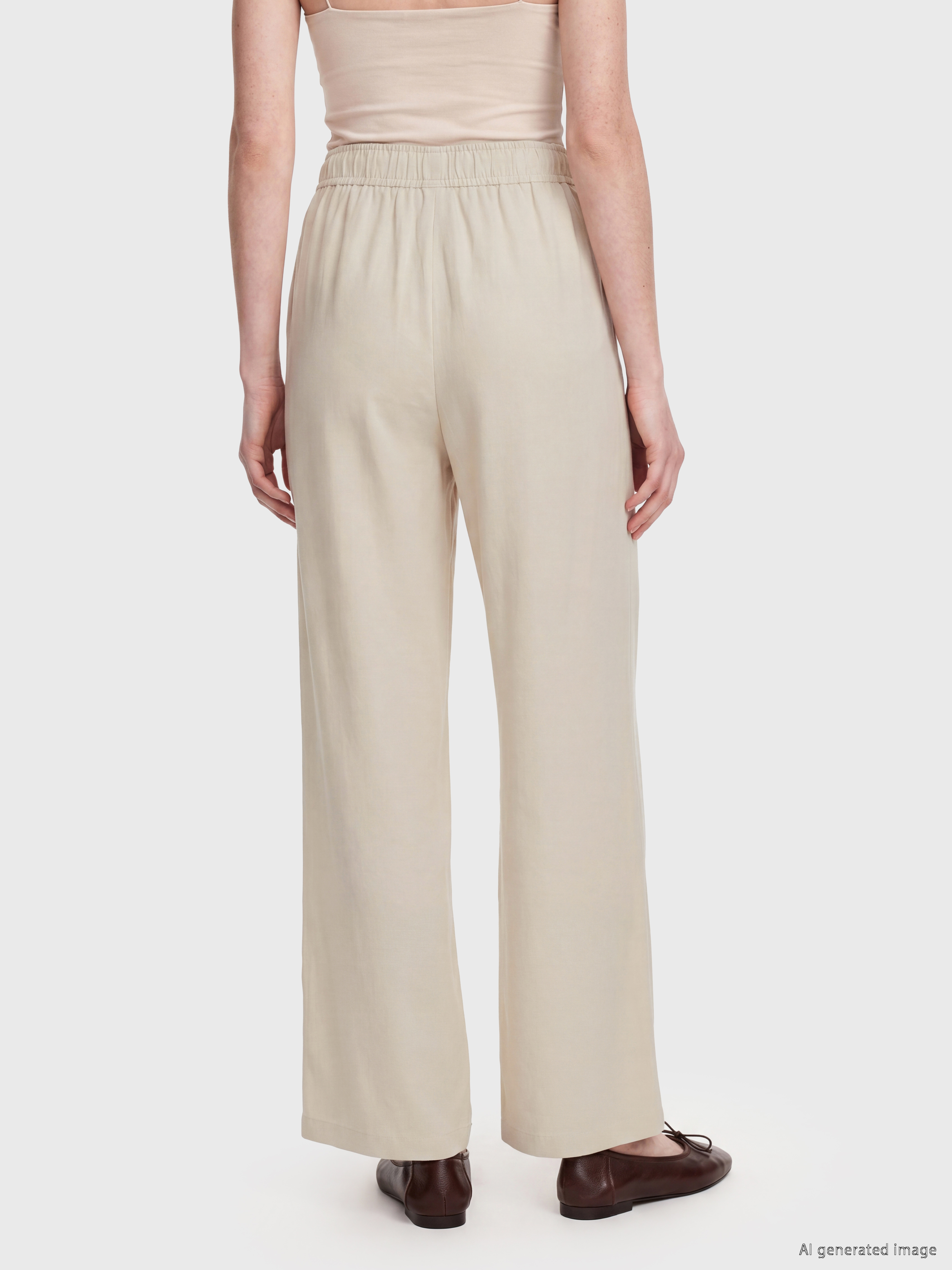 LCW Comfort Beli Lastikli Keten Karışımlı Kadın Pantolon görsel 4