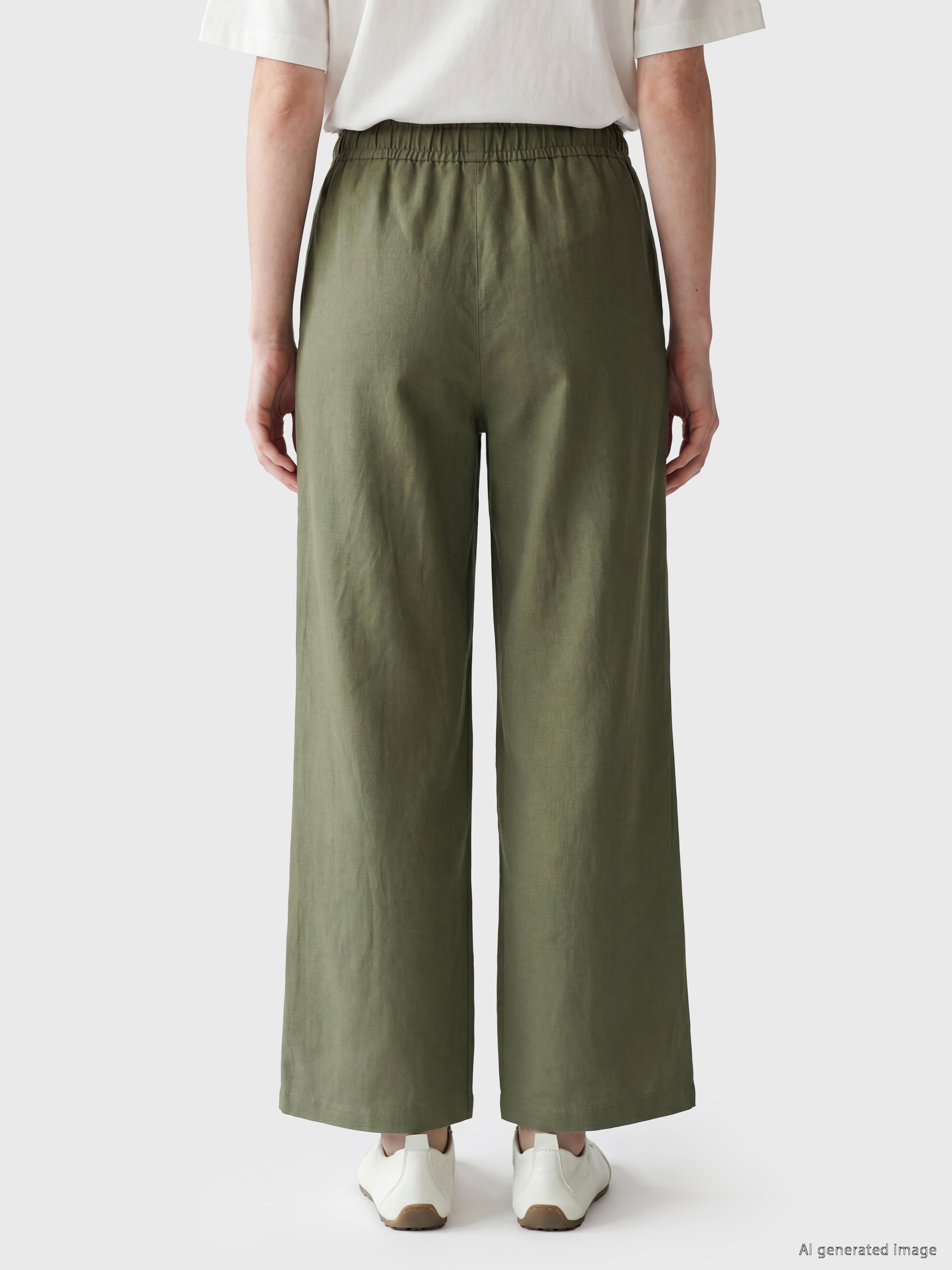 LCW Comfort Beli Lastikli Keten Karışımlı Kadın Pantolon görsel 4