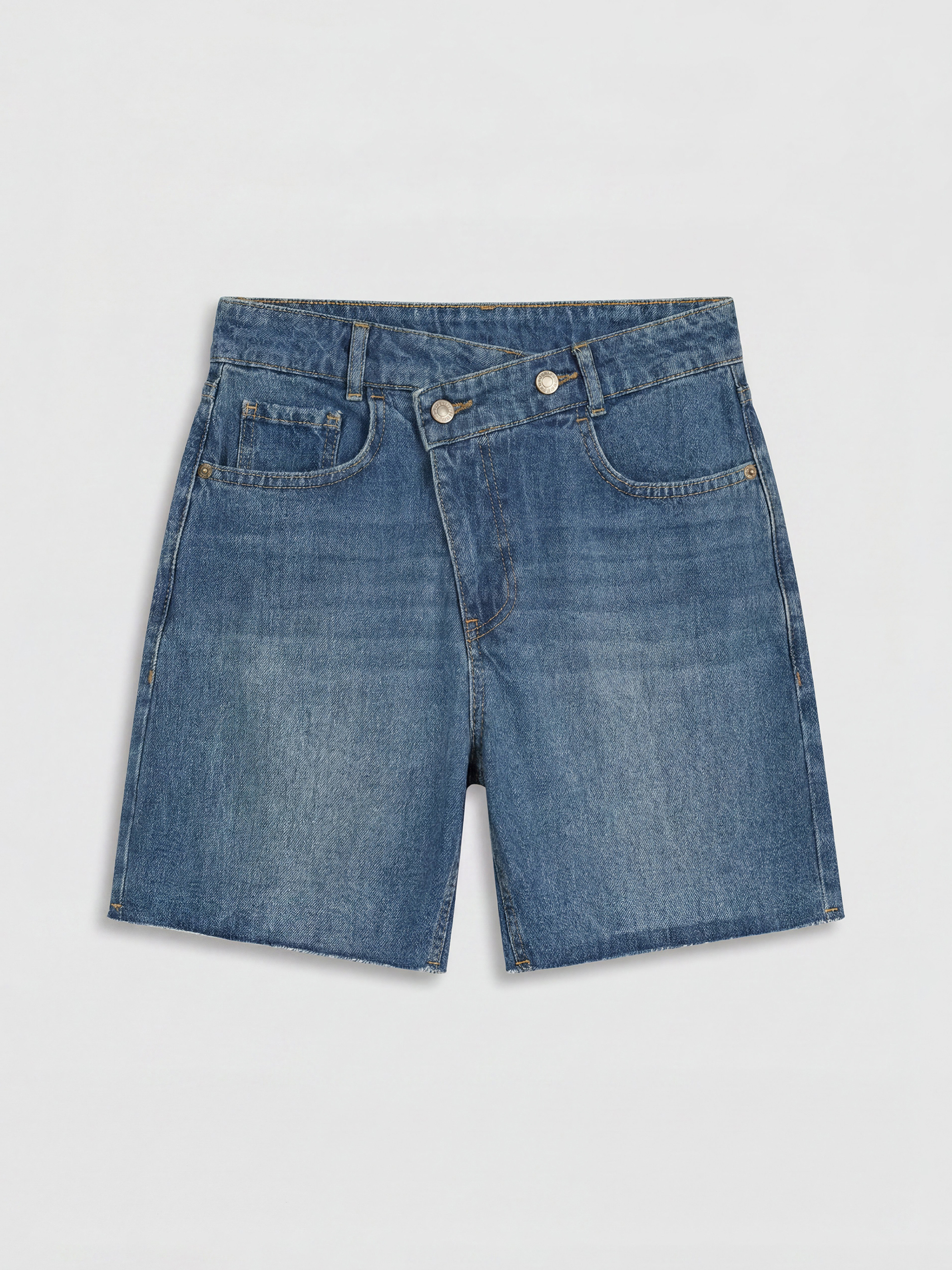 LCW Jeans Çapraz Düğme Kapamalı Kadın Jean Şort görsel 5