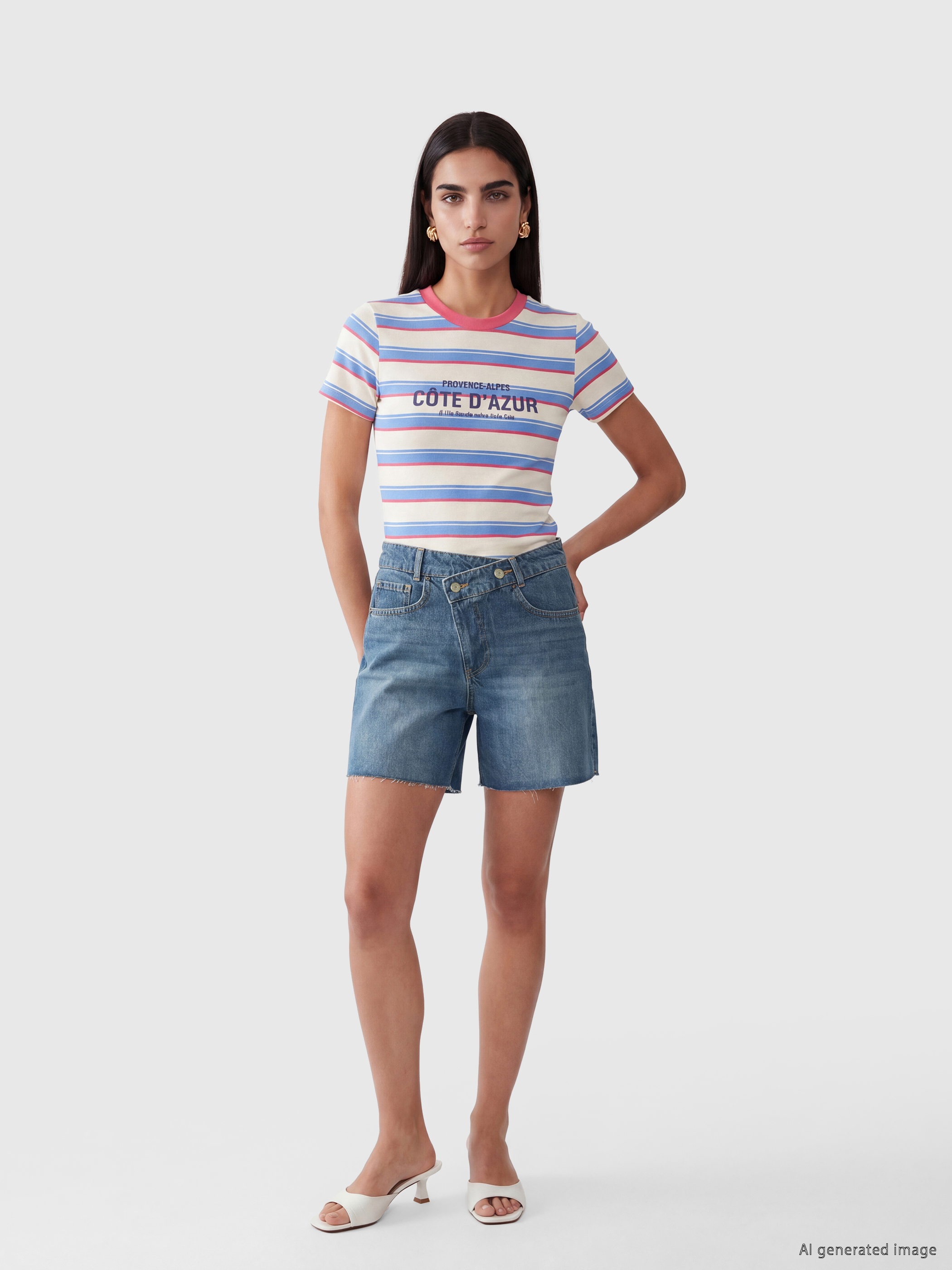 LCW Jeans Çapraz Düğme Kapamalı Kadın Jean Şort