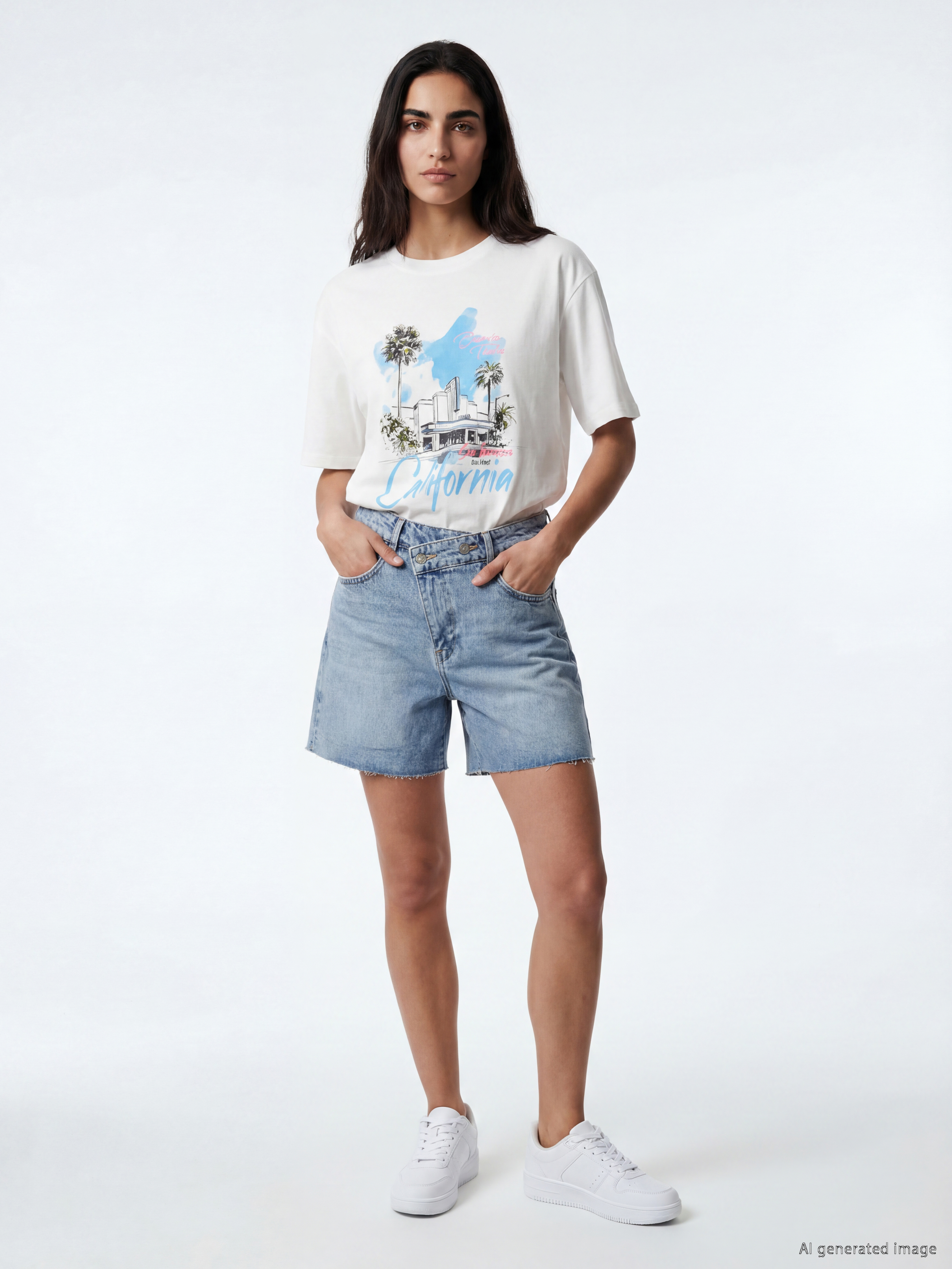 LCW Jeans Çapraz Düğme Kapamalı Kadın Jean Şort