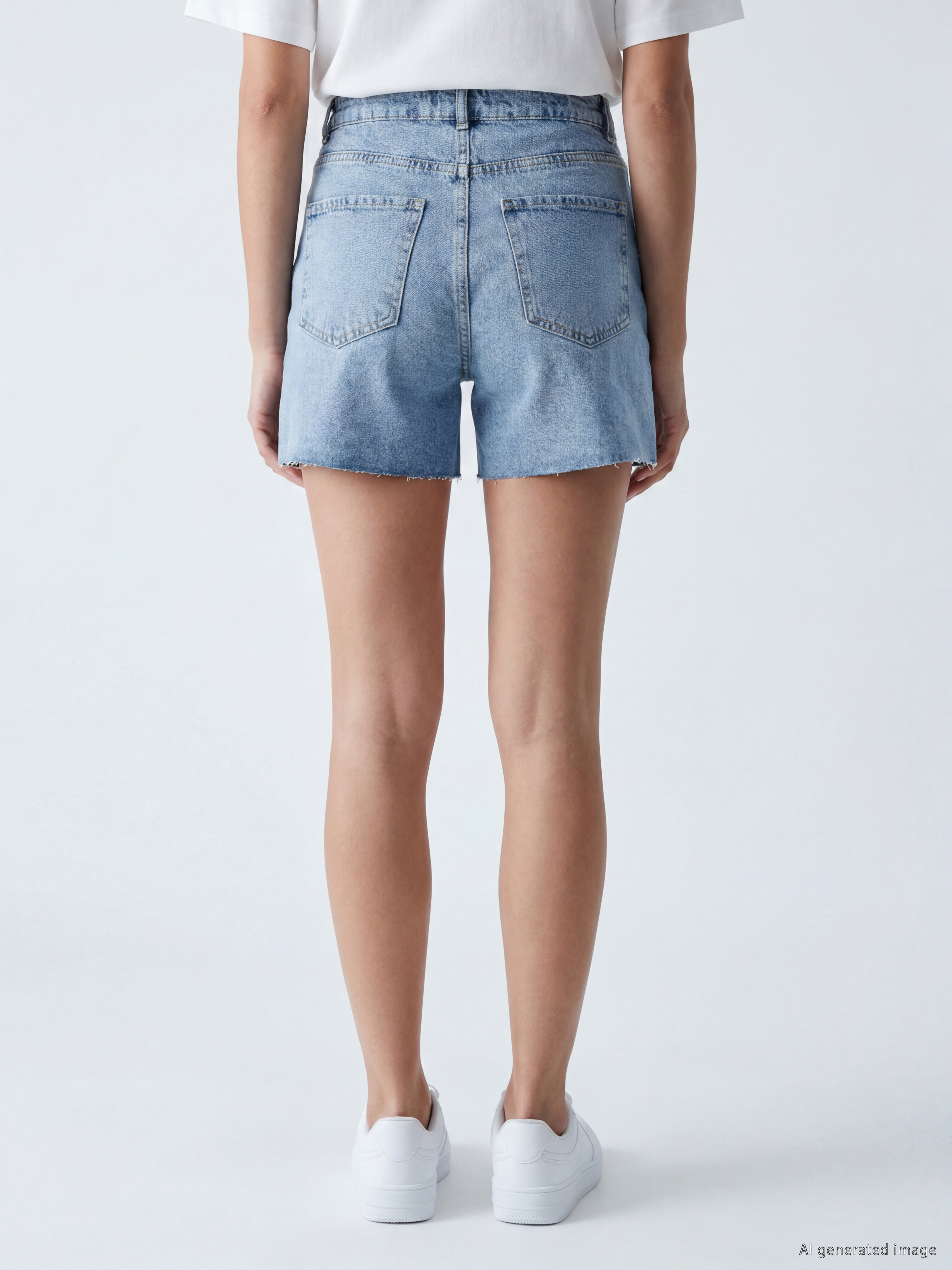 LCW Jeans Çapraz Düğme Kapamalı Kadın Jean Şort görsel 4