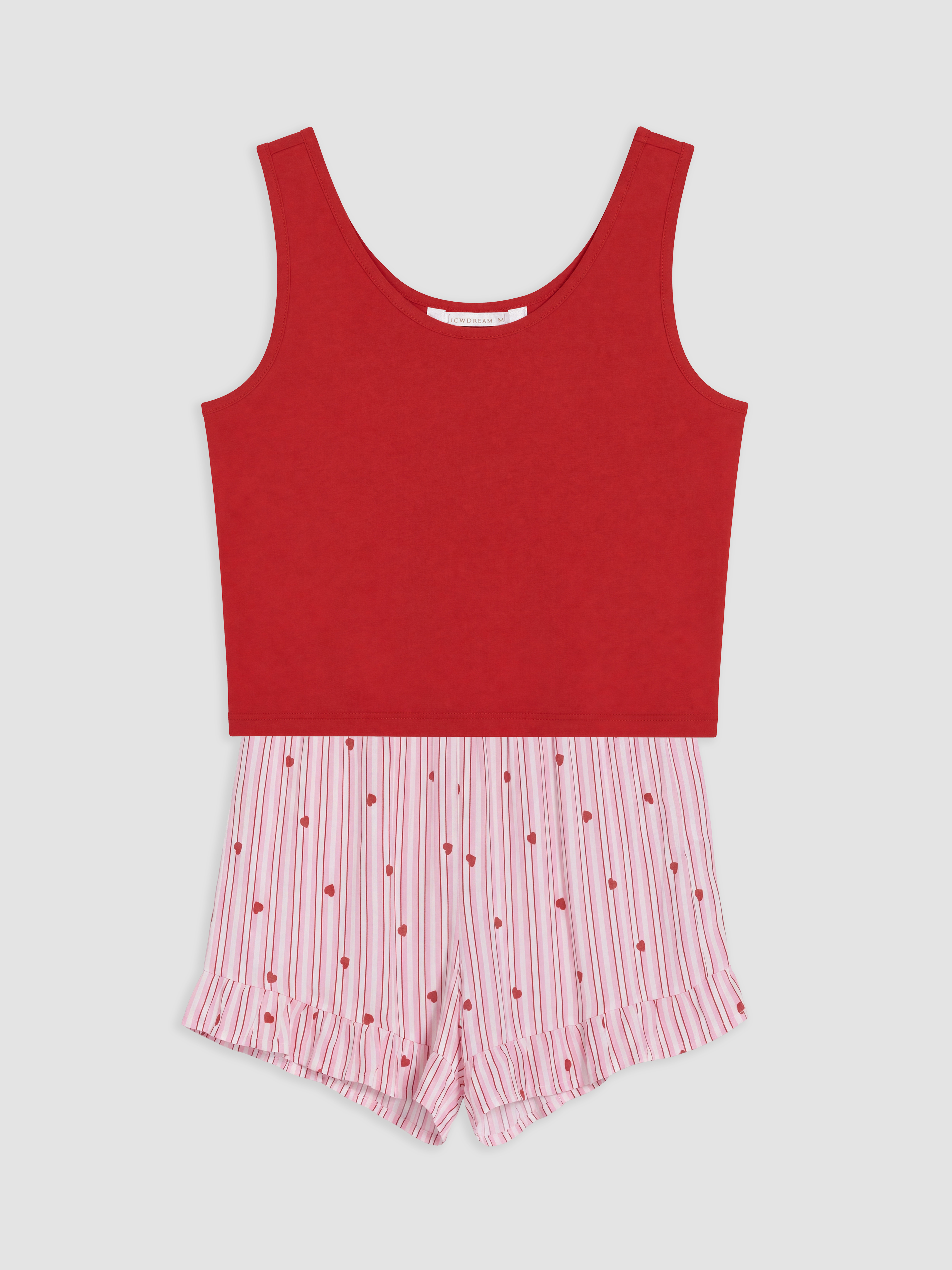 LCW DREAM Kalp Desenli Kadın Şortlu Pijama Takımı görsel 5