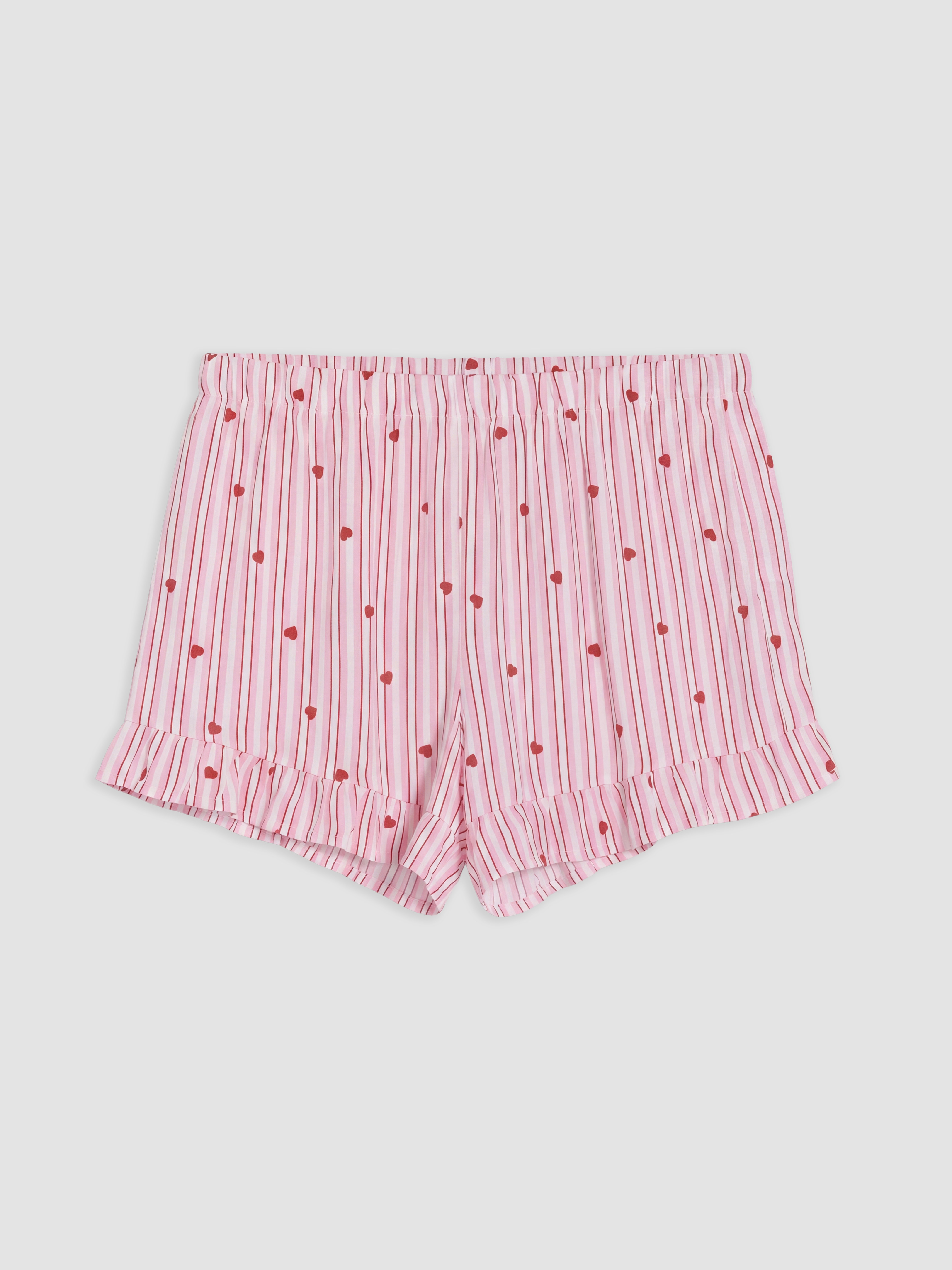 LCW DREAM Kalp Desenli Kadın Şortlu Pijama Takımı görsel 8