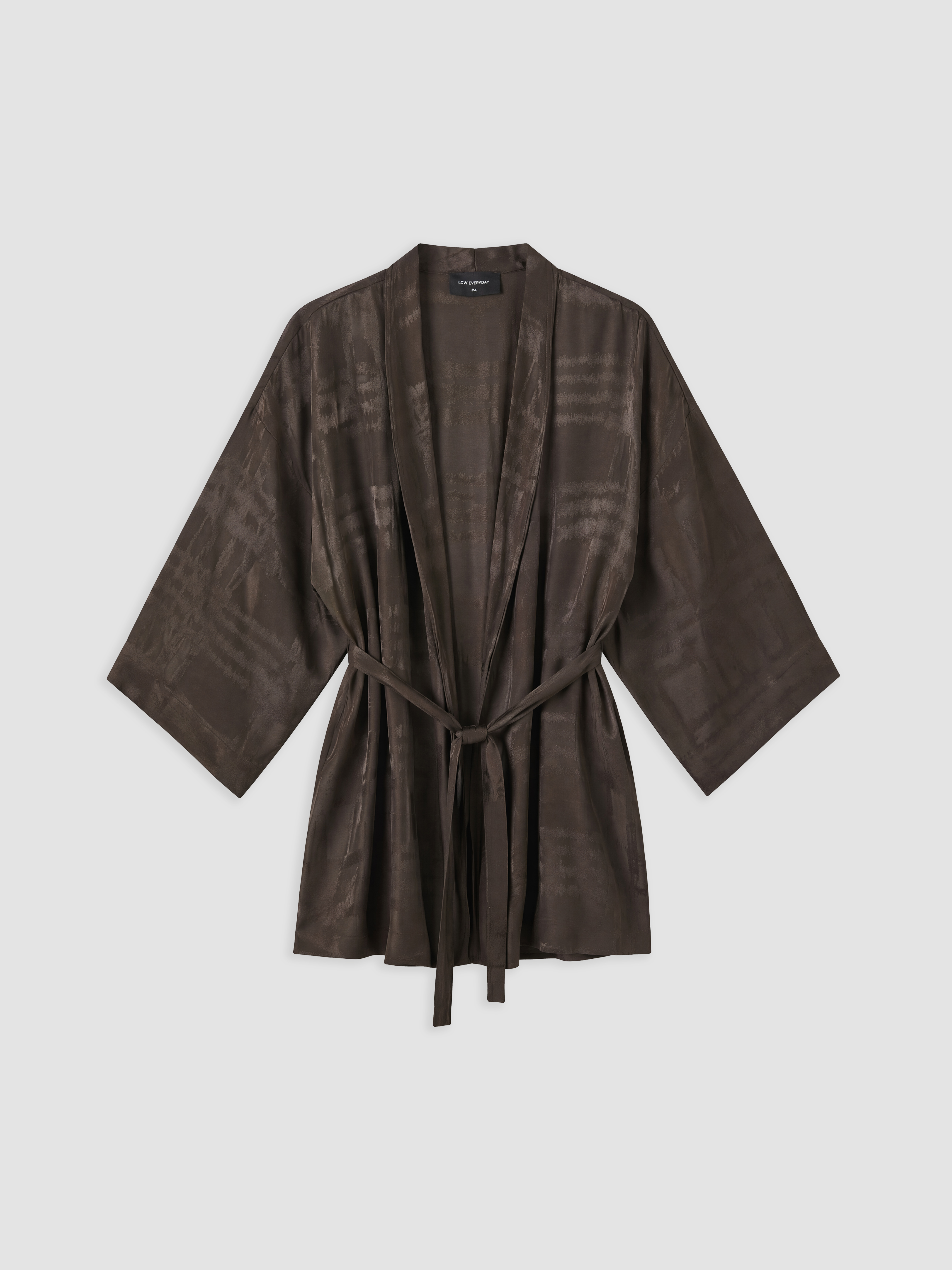 LCW EVERYDAY Şal Yaka Desenli Kuşaklı Kadın Kimono görsel 5