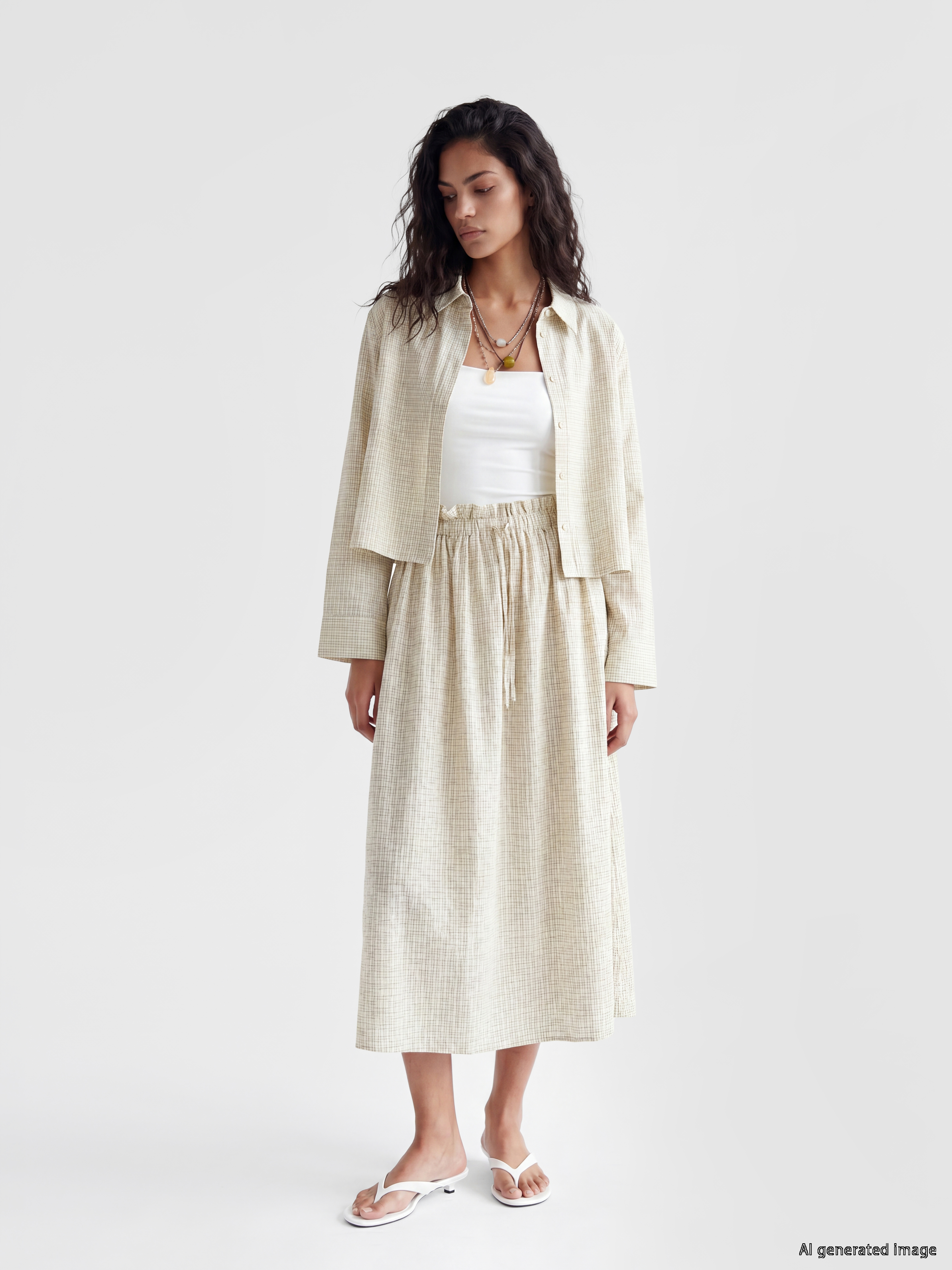 LCW Modest Beli Lastikli Ekose Etek