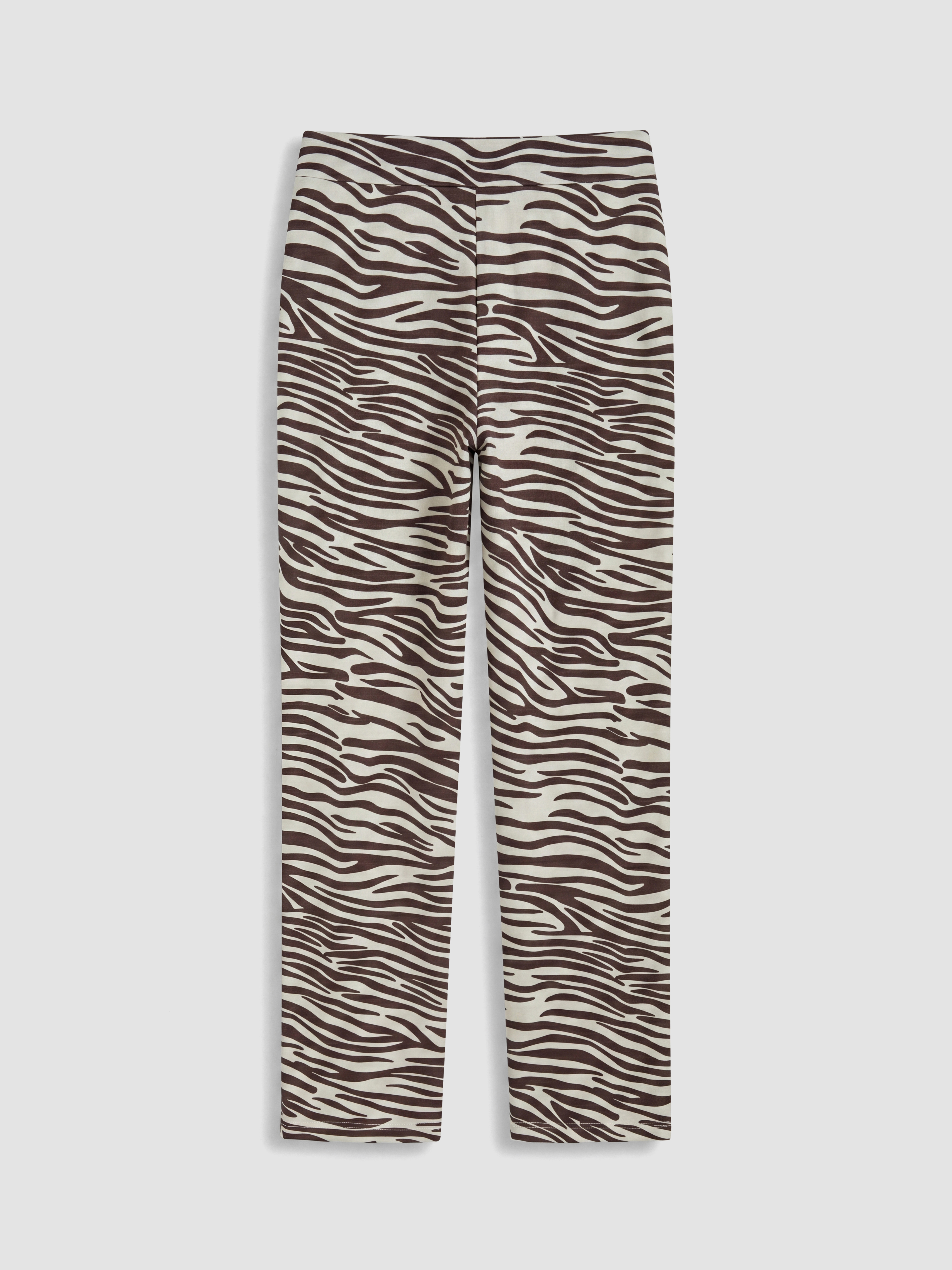 LCWAIKIKI Basic Beli Lastikli Zebra Desenli Kadın Pantolon görsel 7