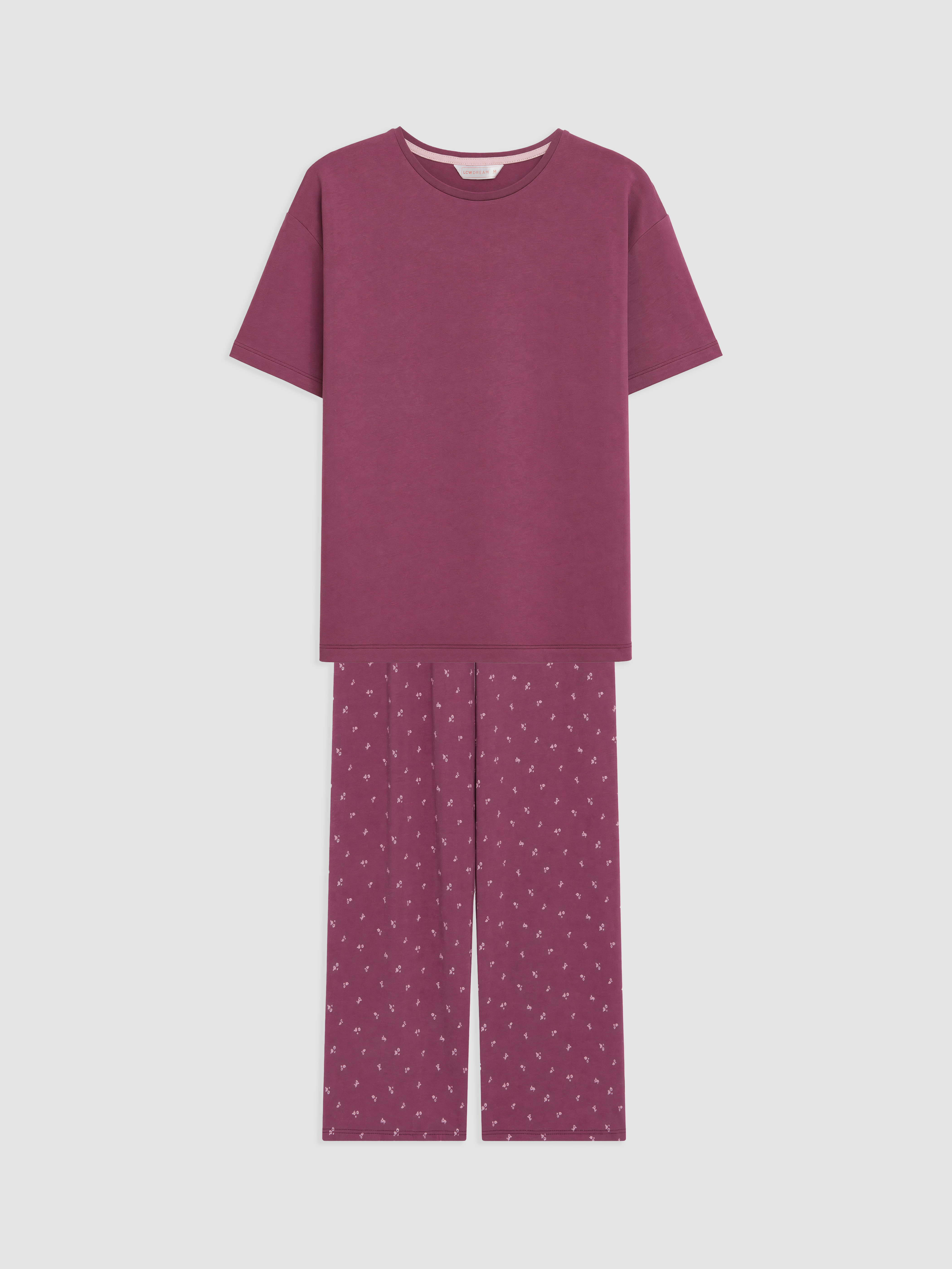 LCW DREAM Bisiklet Yaka Baskılı Kadın Pijama Takımı görsel 5