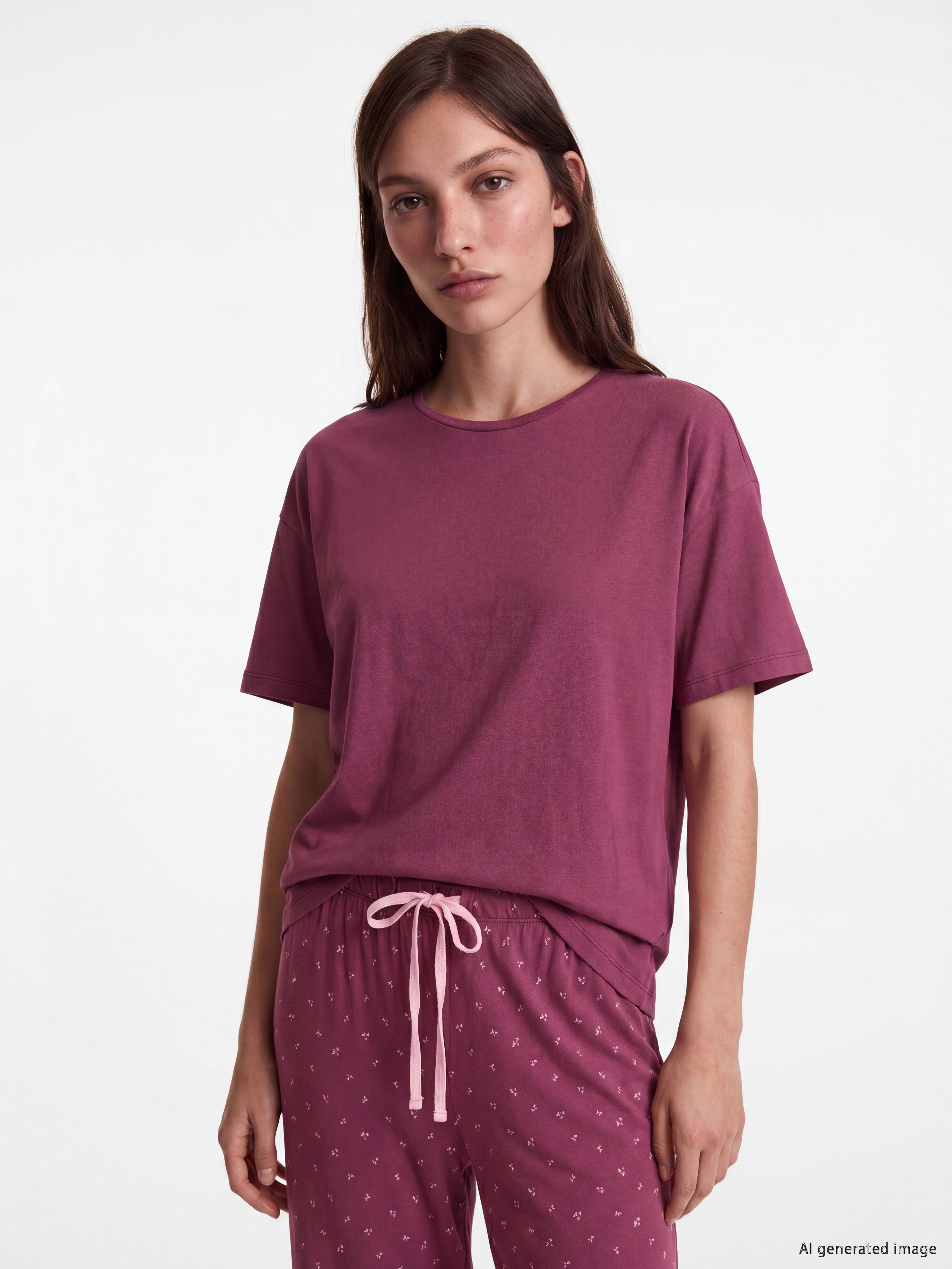 LCW DREAM Bisiklet Yaka Baskılı Kadın Pijama Takımı görsel 2