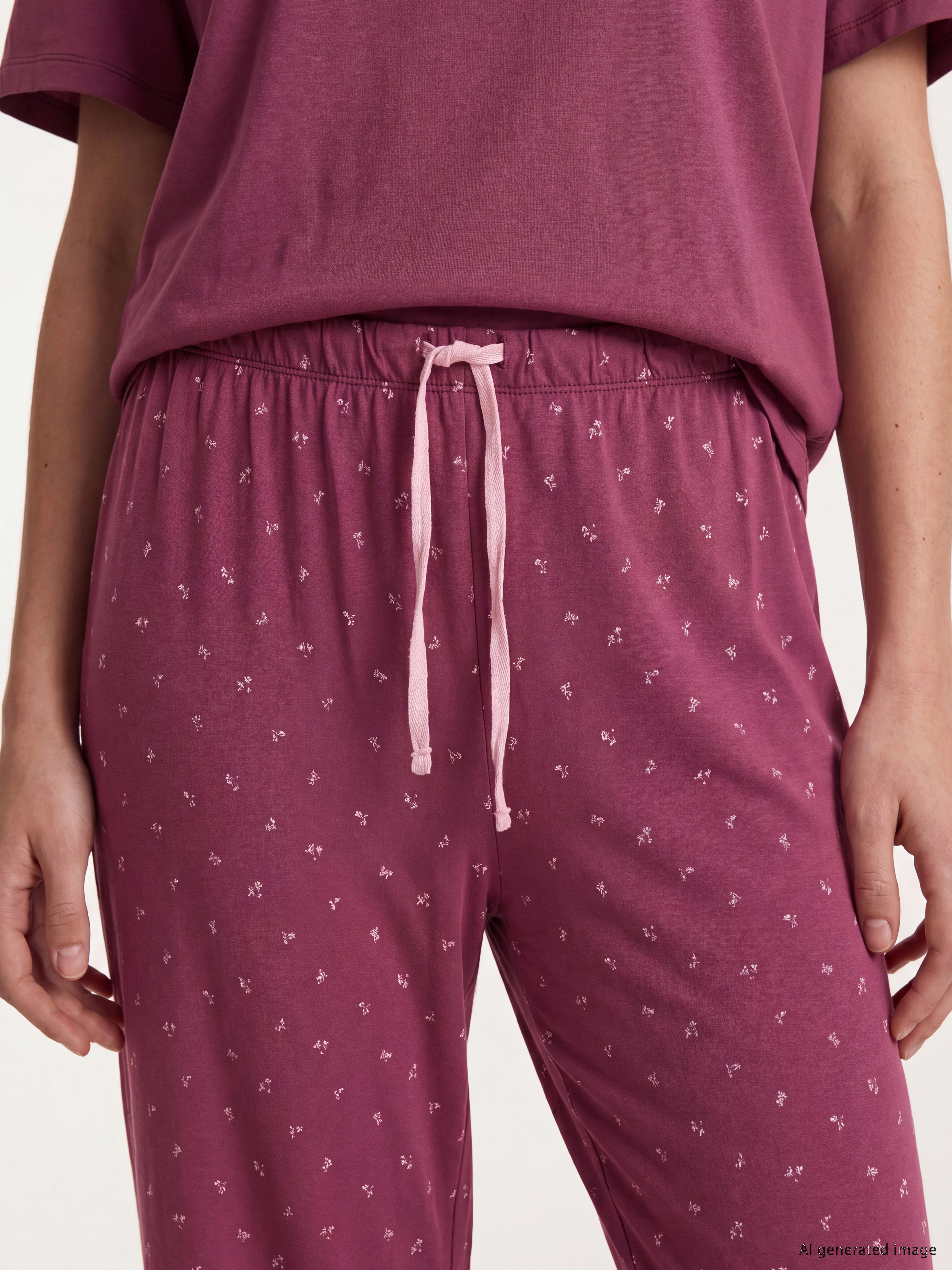 LCW DREAM Bisiklet Yaka Baskılı Kadın Pijama Takımı görsel 3