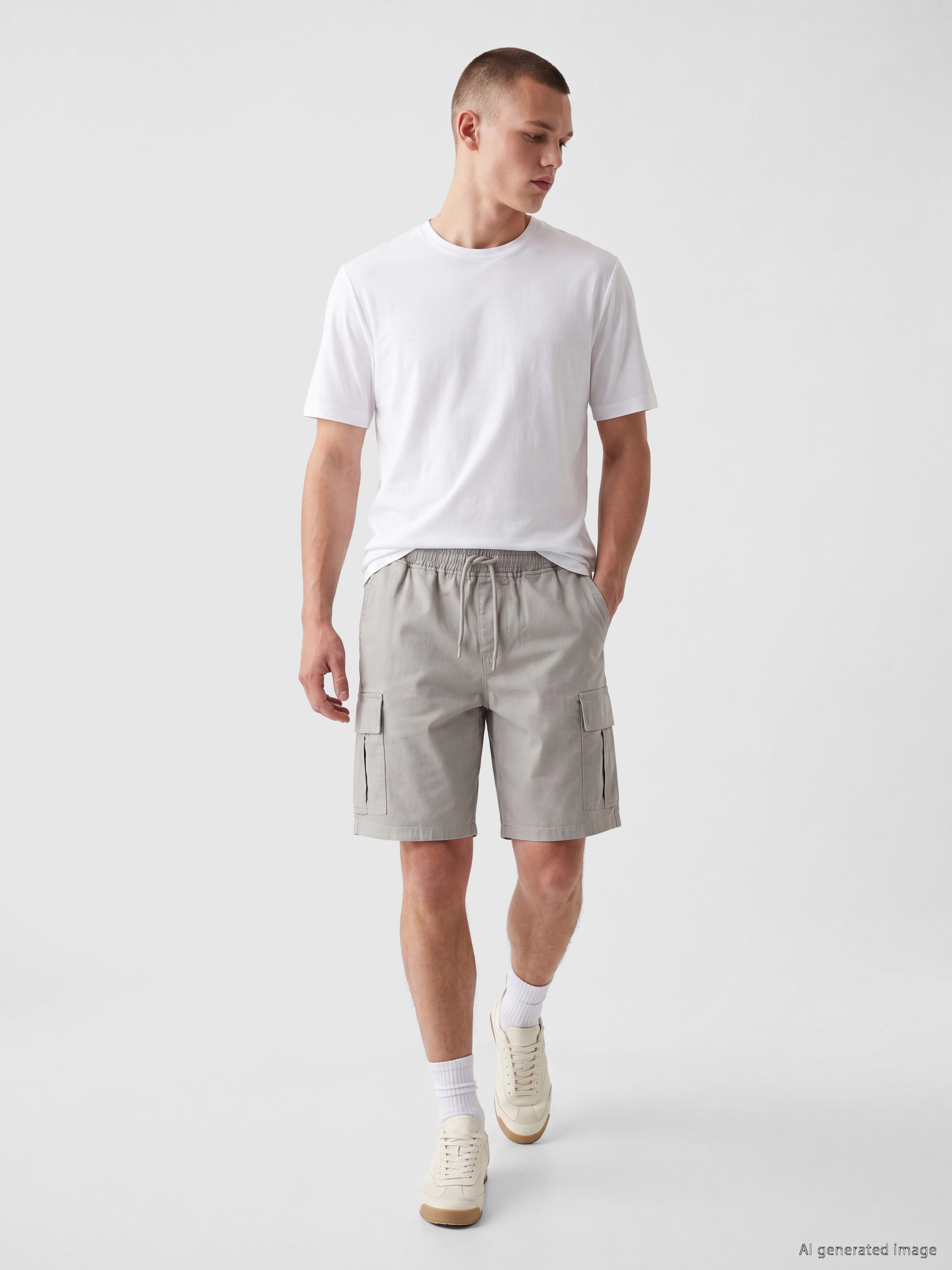 XSIDE Regular Fit Beli Lastikli Erkek Kargo Şort görsel 2