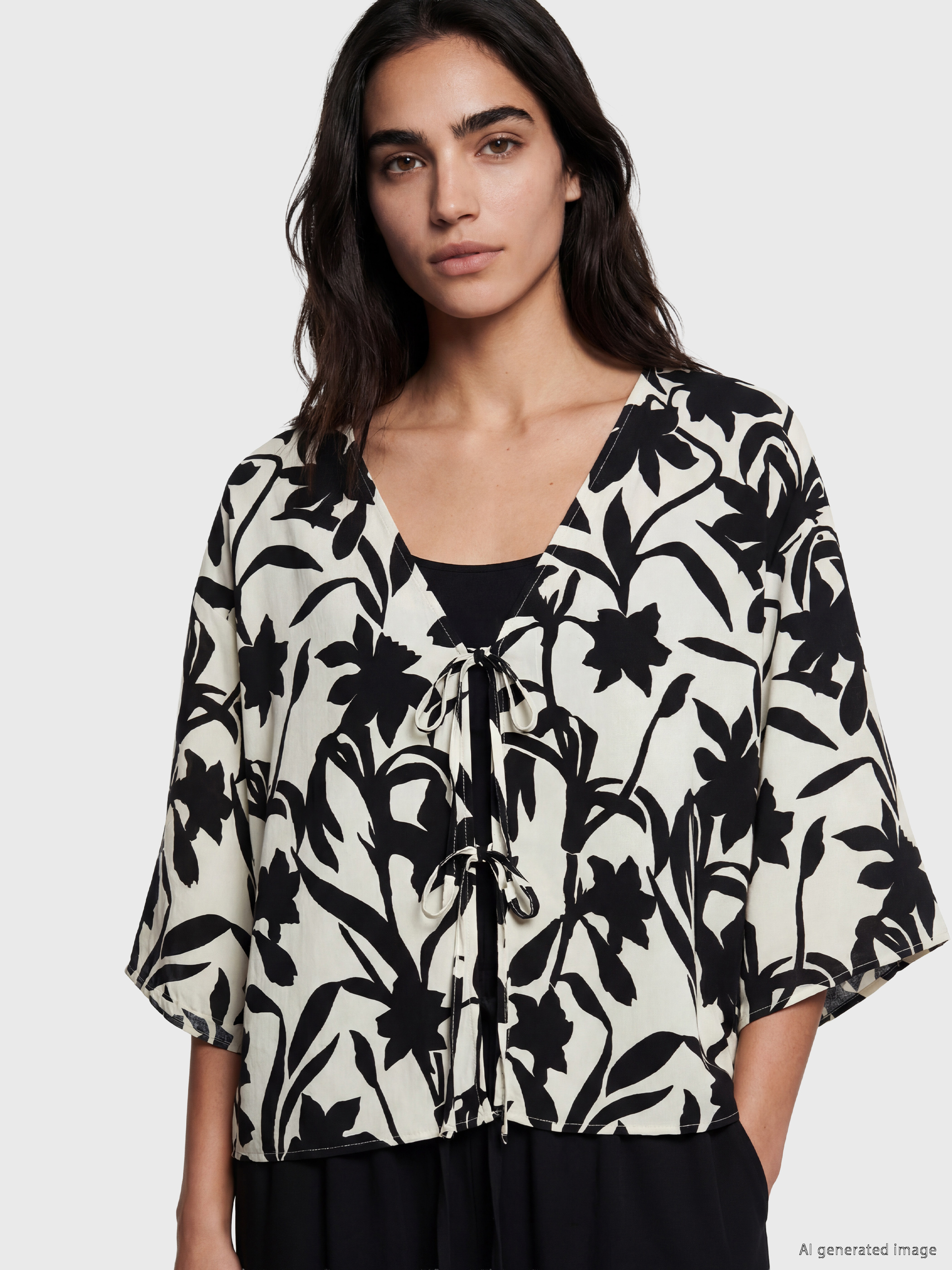 LCW Vision Çiçekli Oversize Kadın Kimono