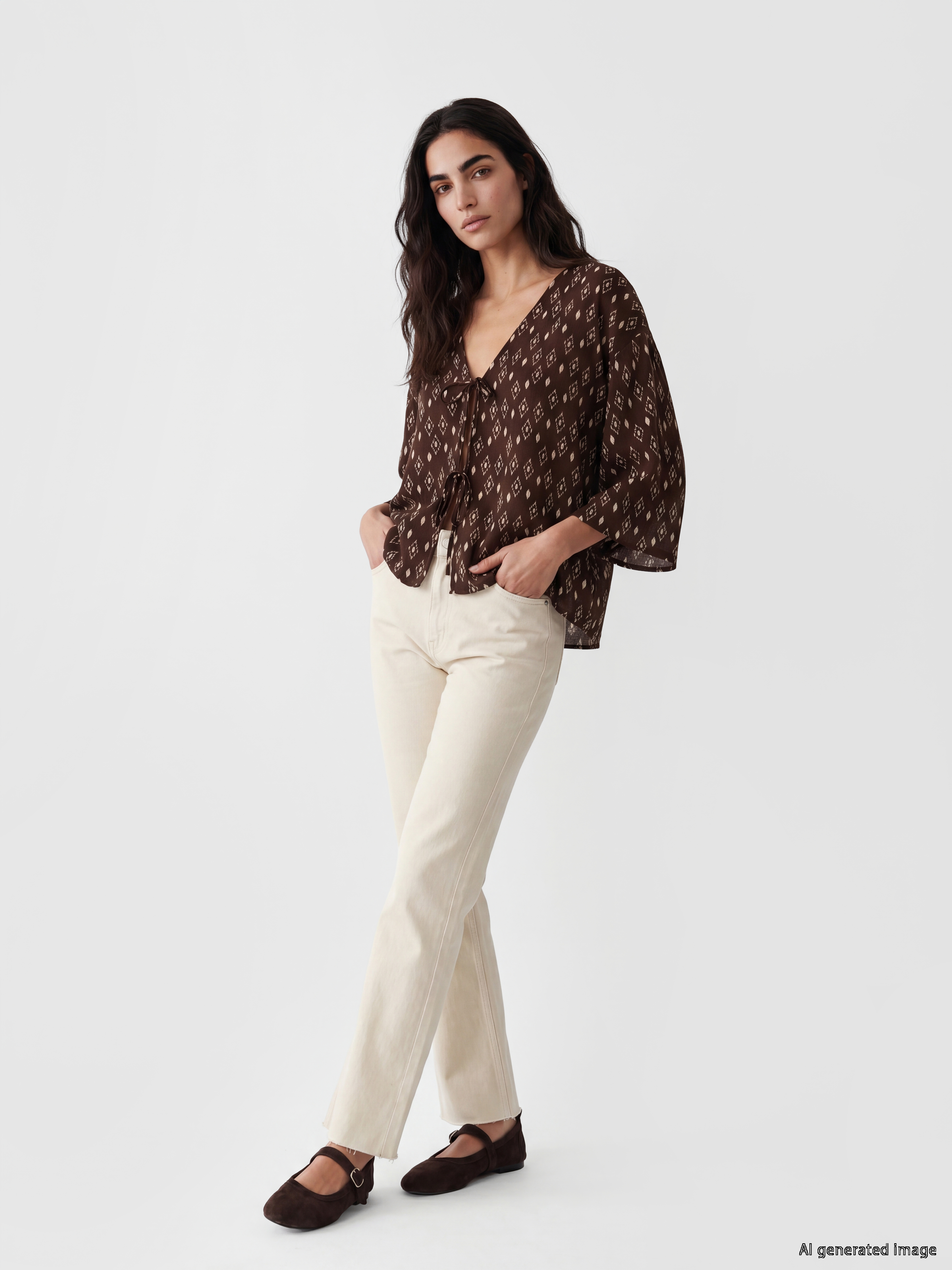 LCW Vision Desenli Oversize Kadın Kimono görsel 2
