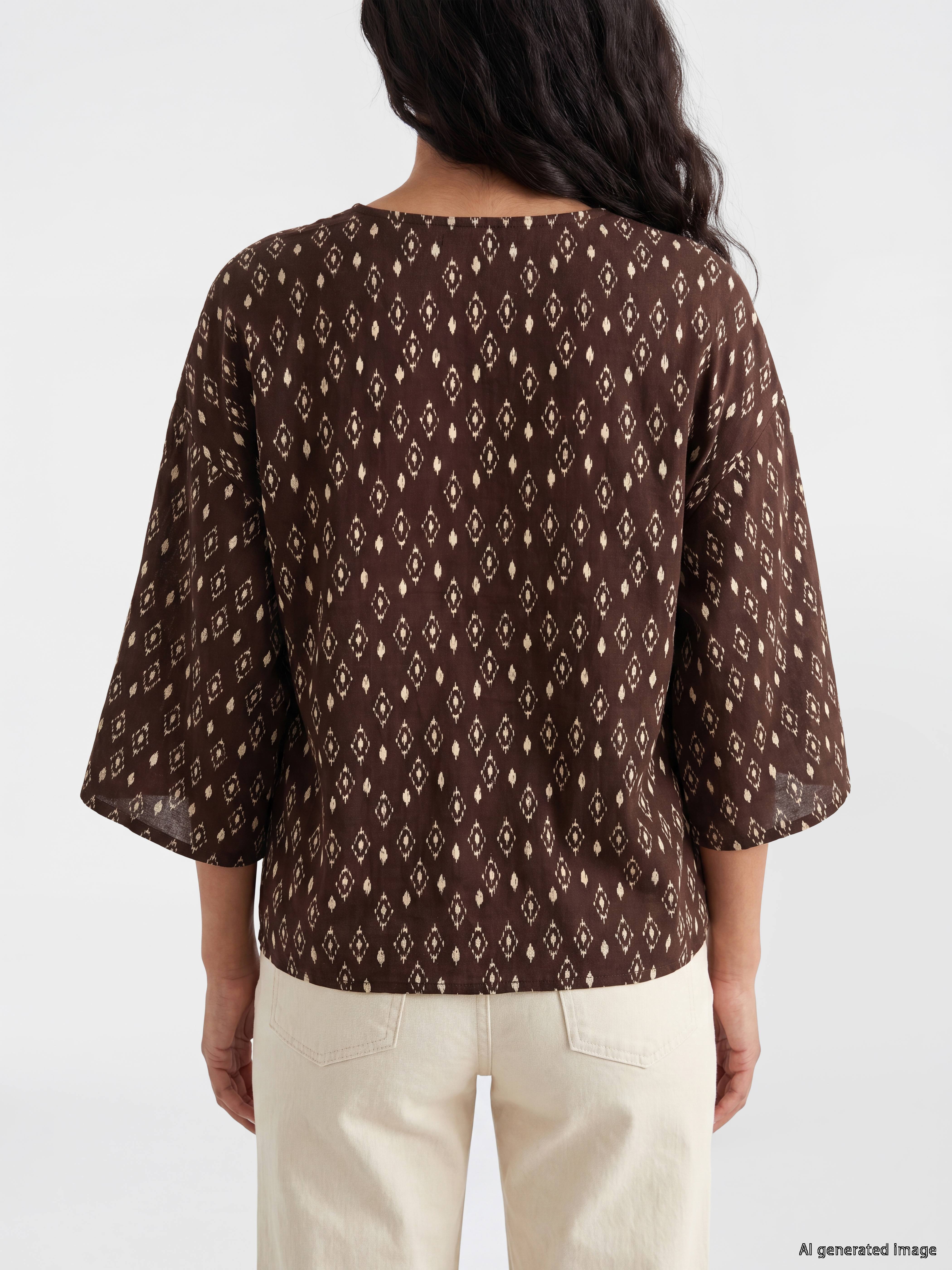LCW Vision Desenli Oversize Kadın Kimono görsel 4