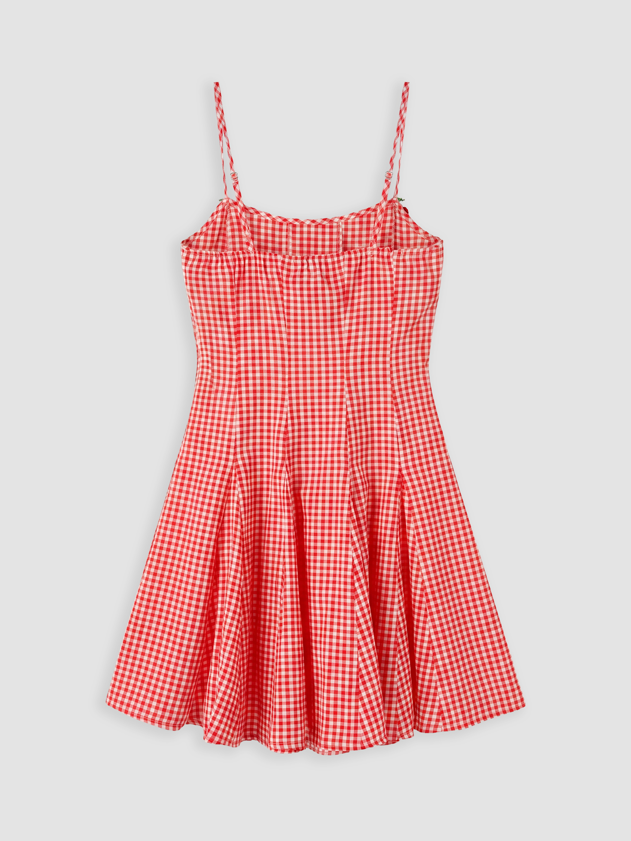 LCW Comfort Ekose İp Askılı Peplum Mini Elbise görsel 8