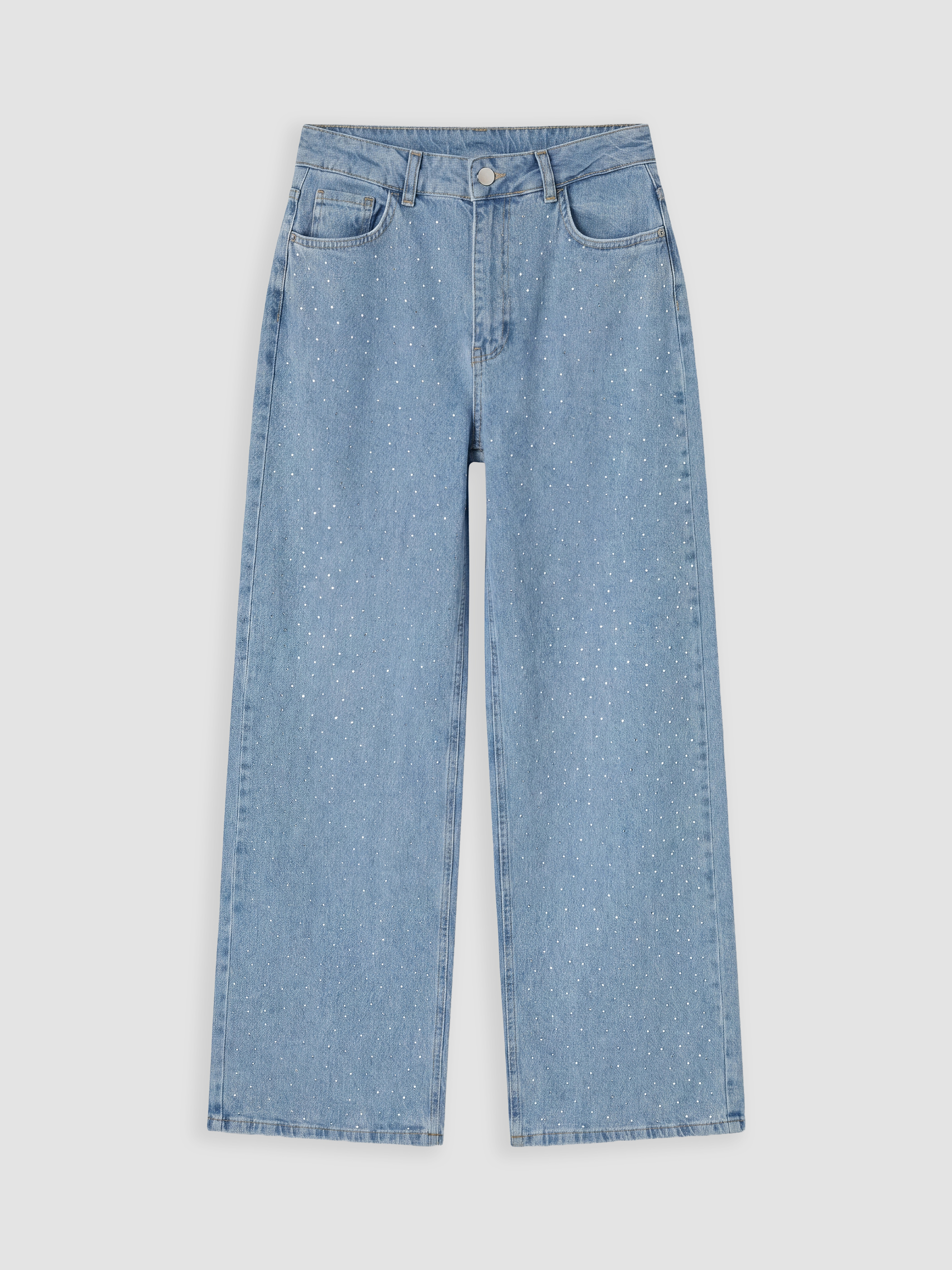 LCW Modest Taşlı Wideleg Kadın Jean Pantolon görsel 5