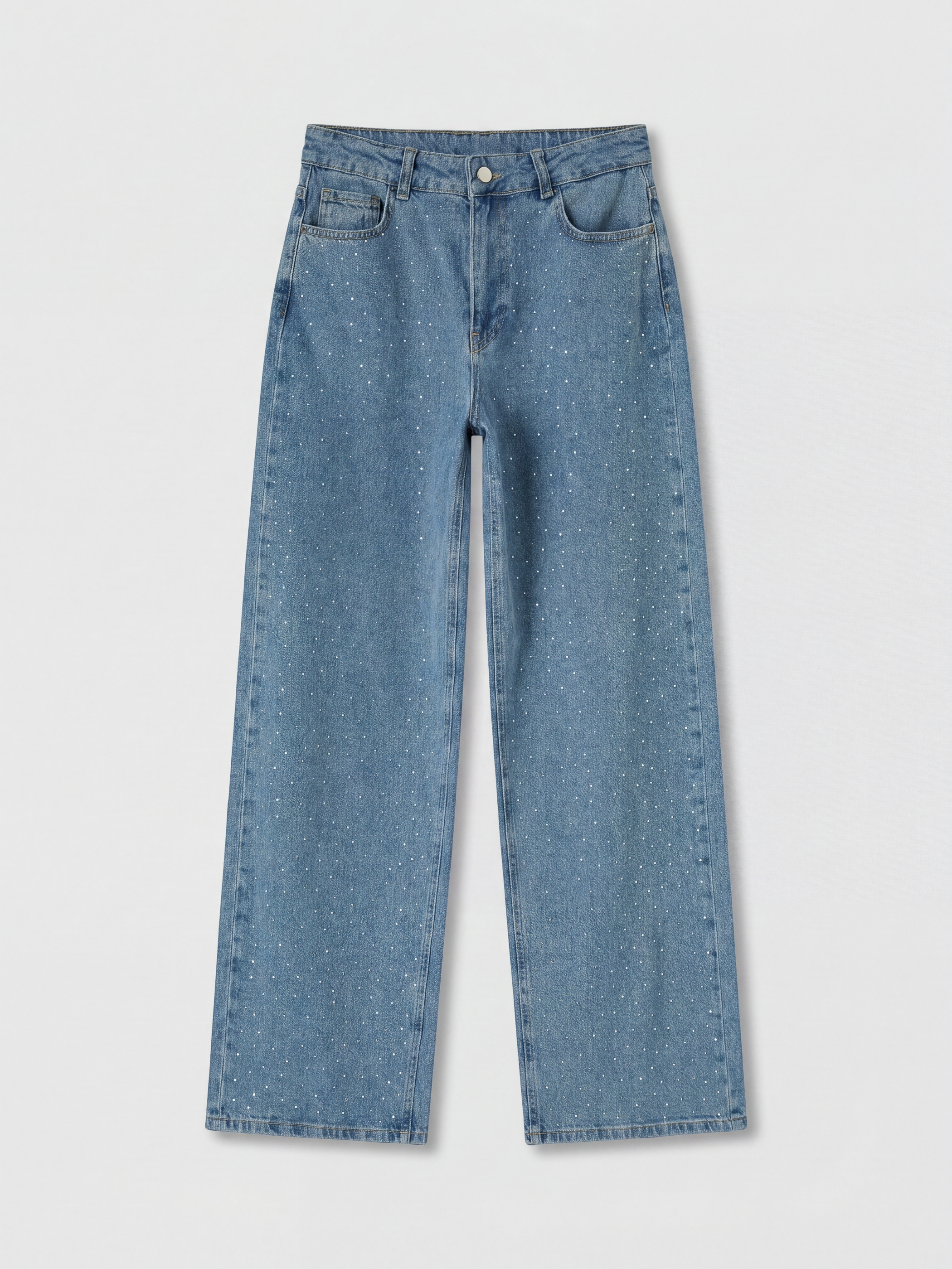 LCW Modest Taşlı Wideleg Kadın Jean Pantolon görsel 5