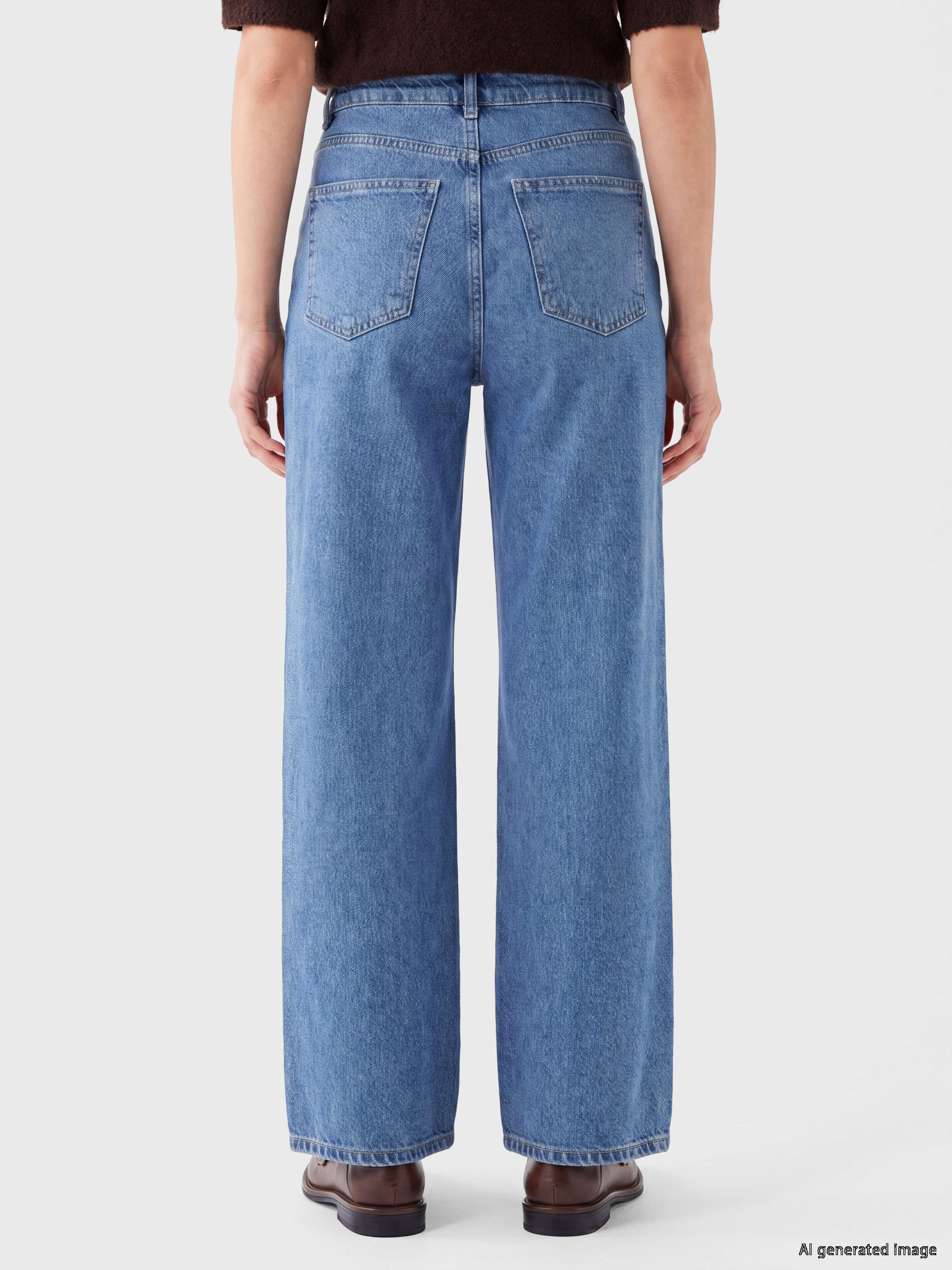 LCW Modest Taşlı Wideleg Kadın Jean Pantolon görsel 4