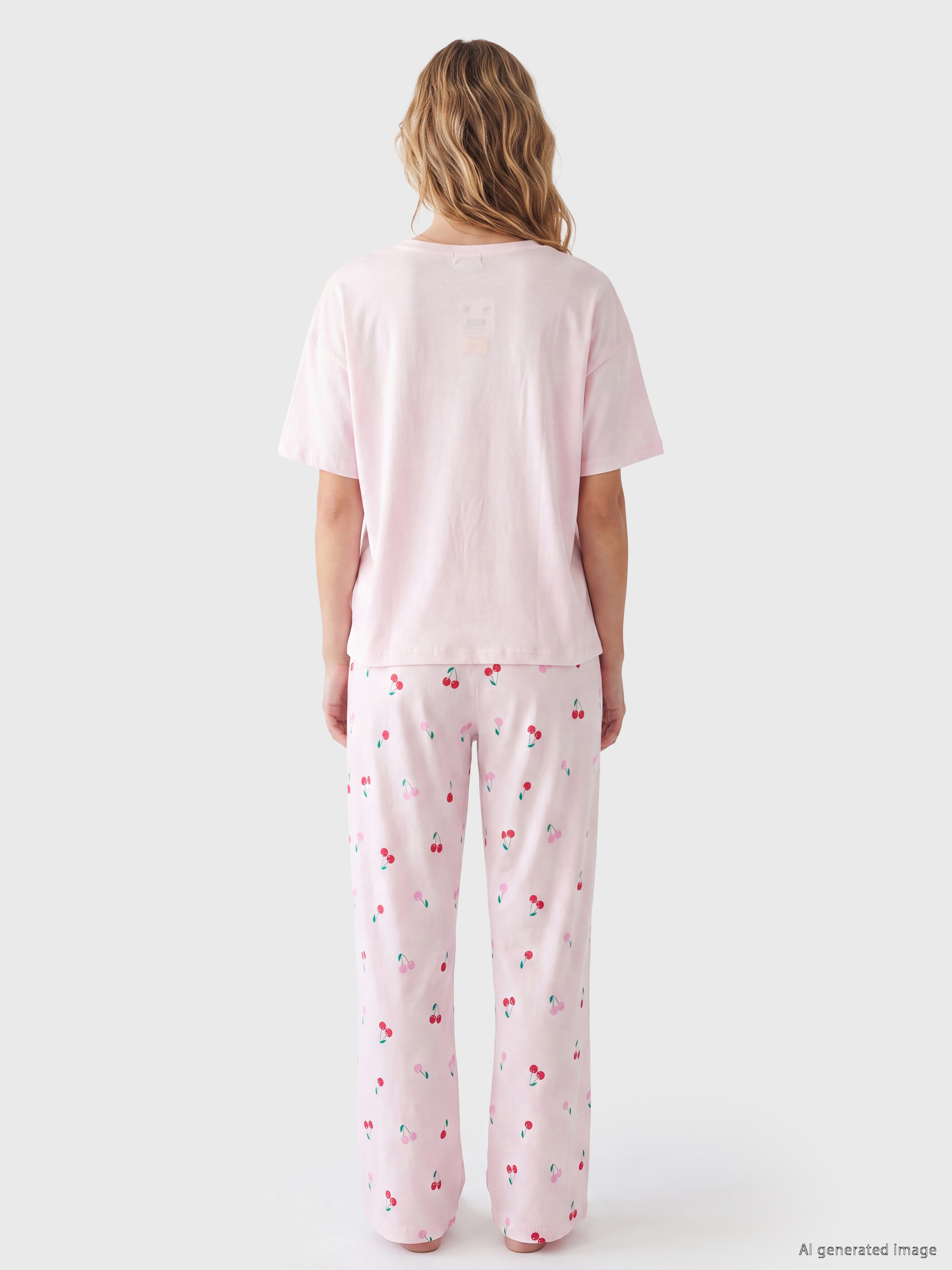 LCW Young Kiraz Baskılı Kadın Pijama Takım görsel 4