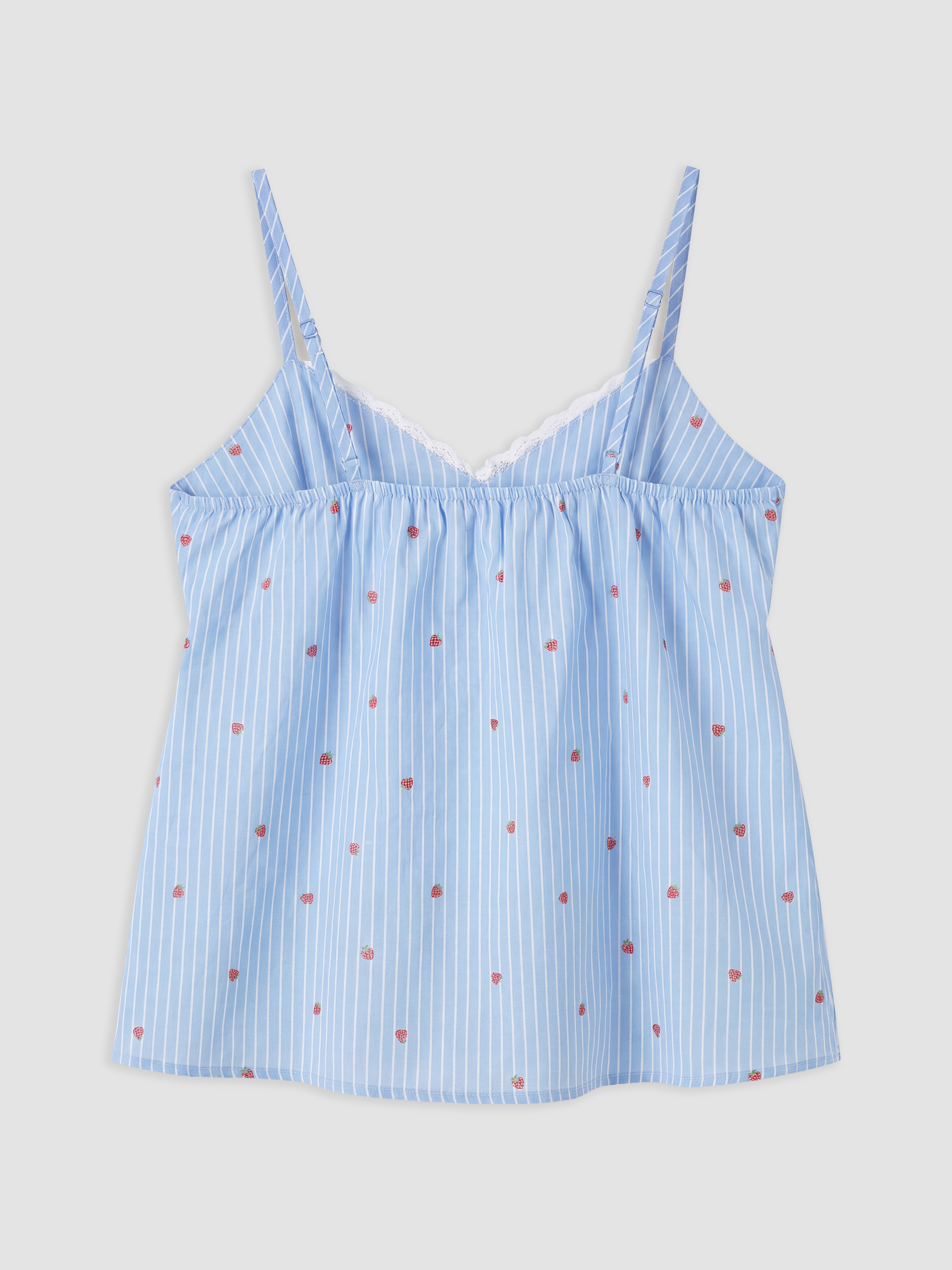 LCW DREAM İp Askılı Çizgili Kalp Desenli Kadın Pijama Takımı görsel 7