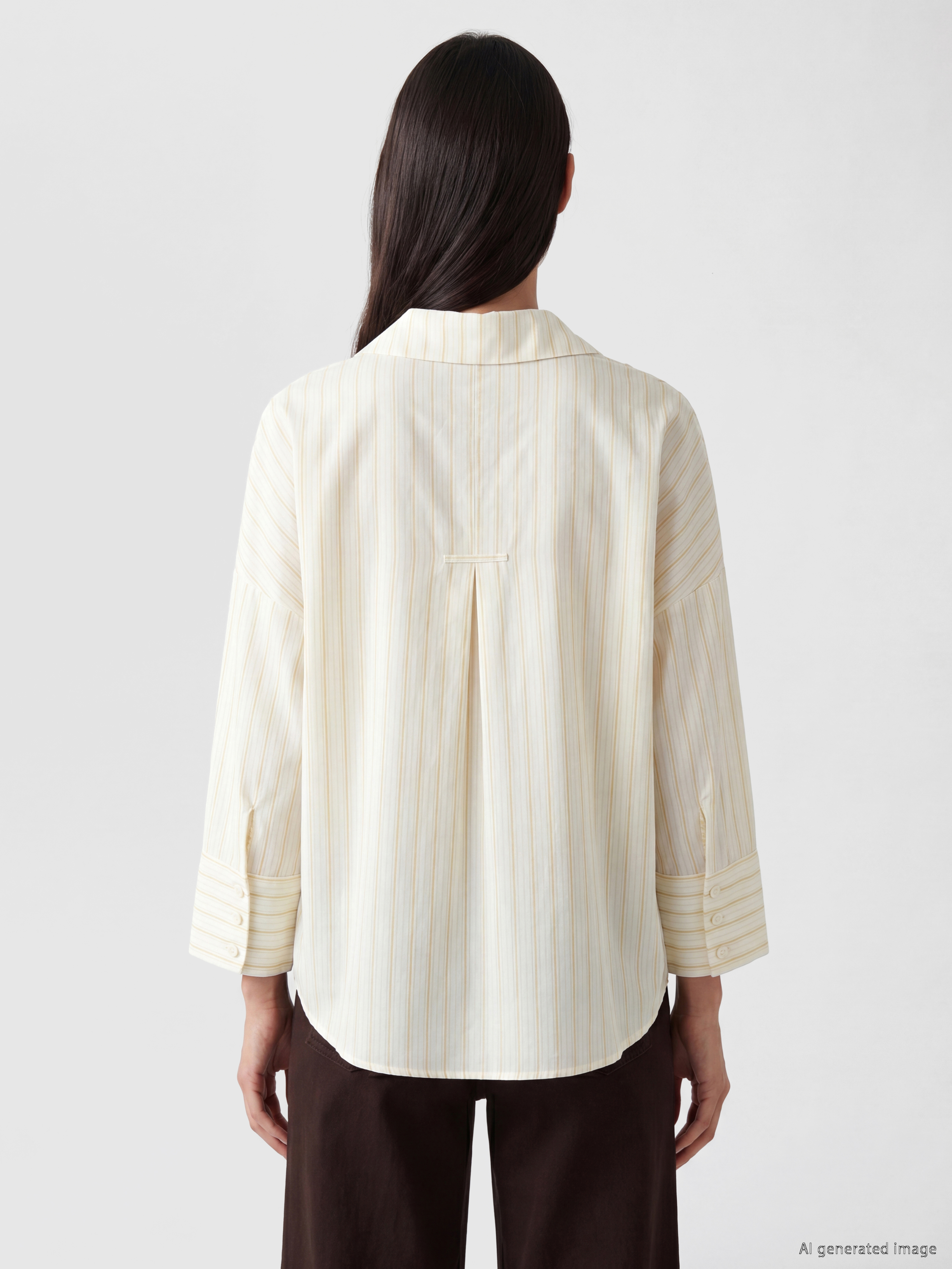 LCW EVERYDAY Çizgili Oversize Kadın Gömlek görsel 4