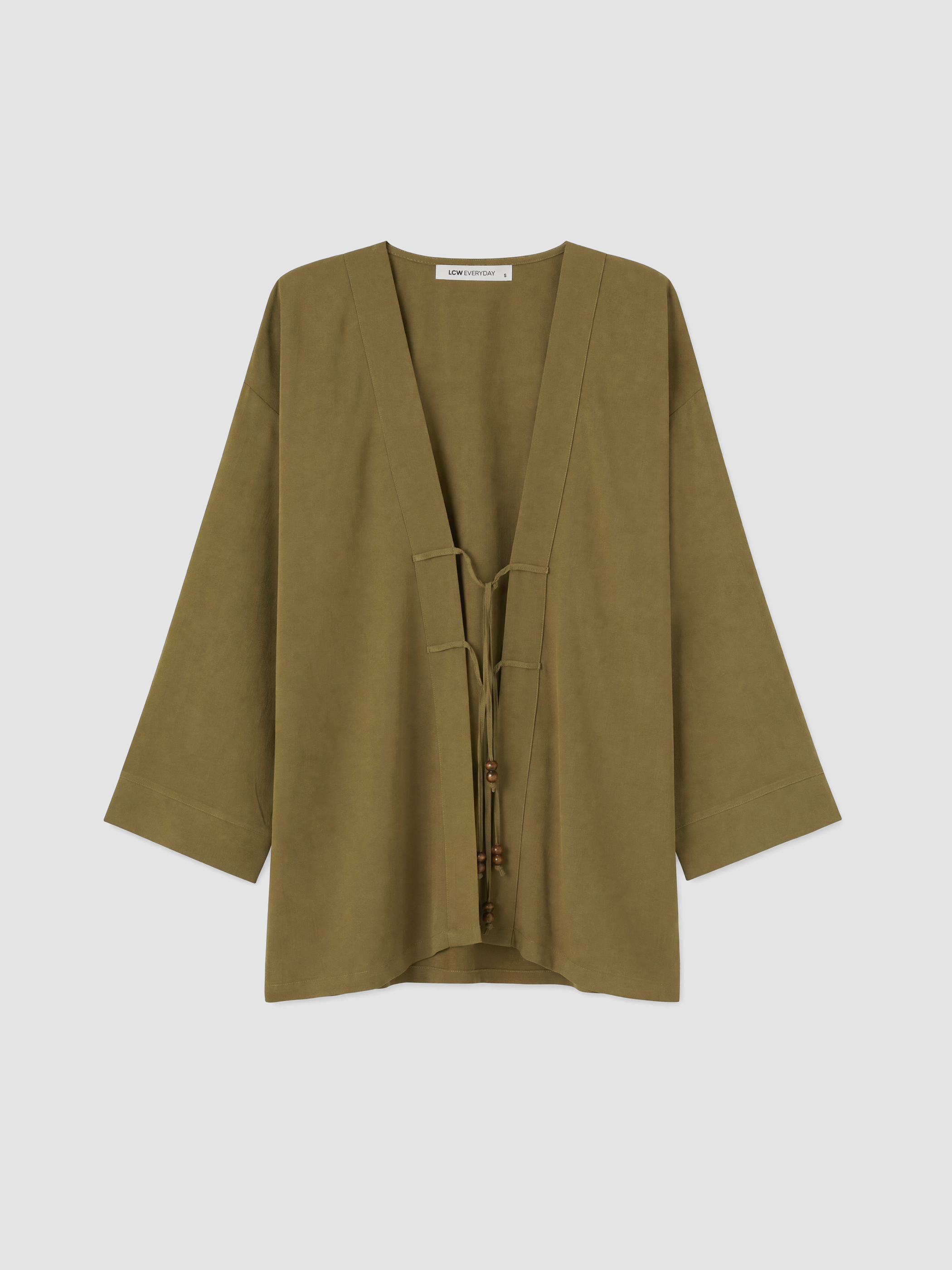 LCW EVERYDAY Oversize Keten Karışımlı Kadın Kimono görsel 4