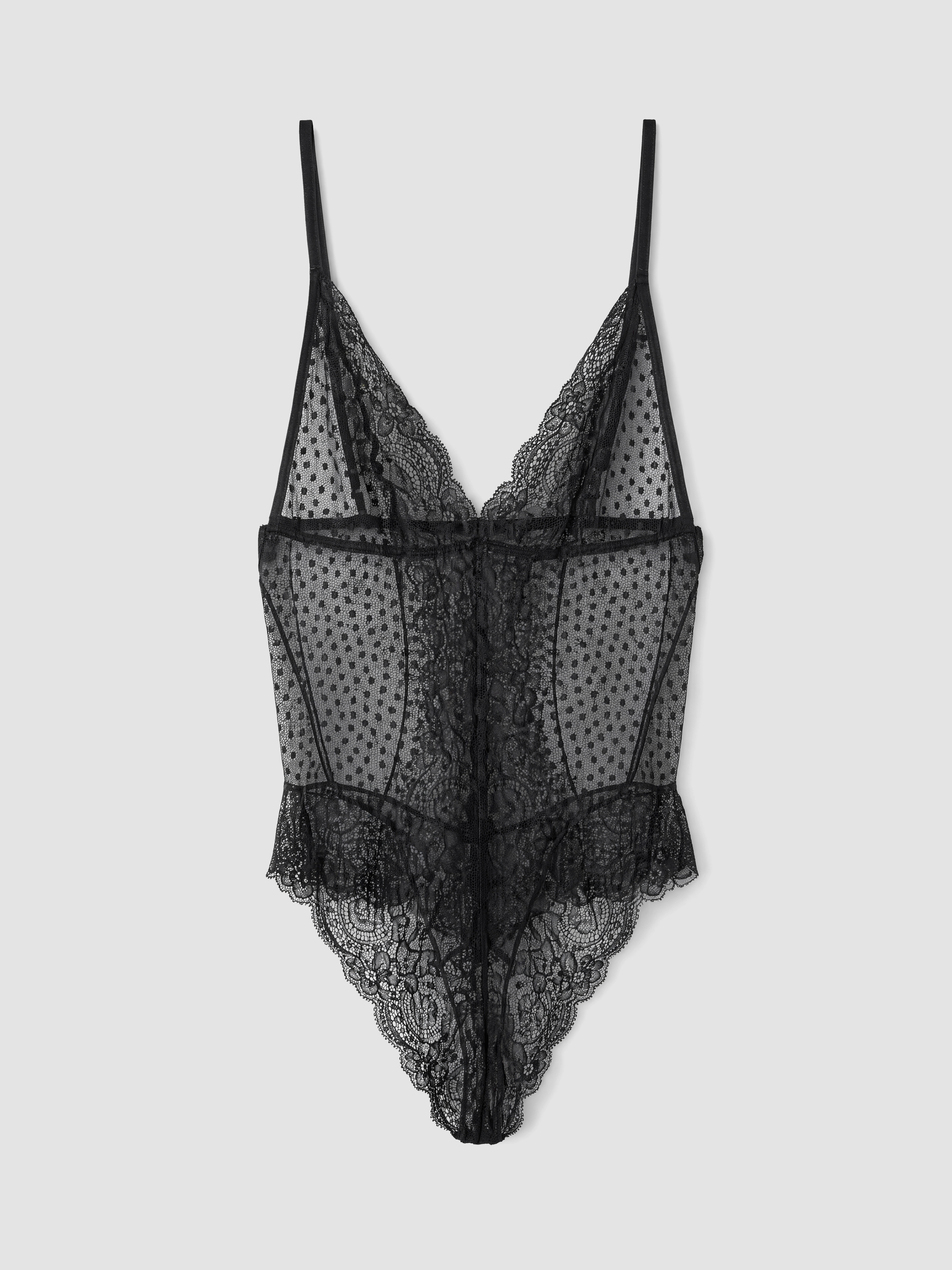 LCW DREAM V Yaka Puantiyeli Dantelli Fantezi Çıtçıtlı Body