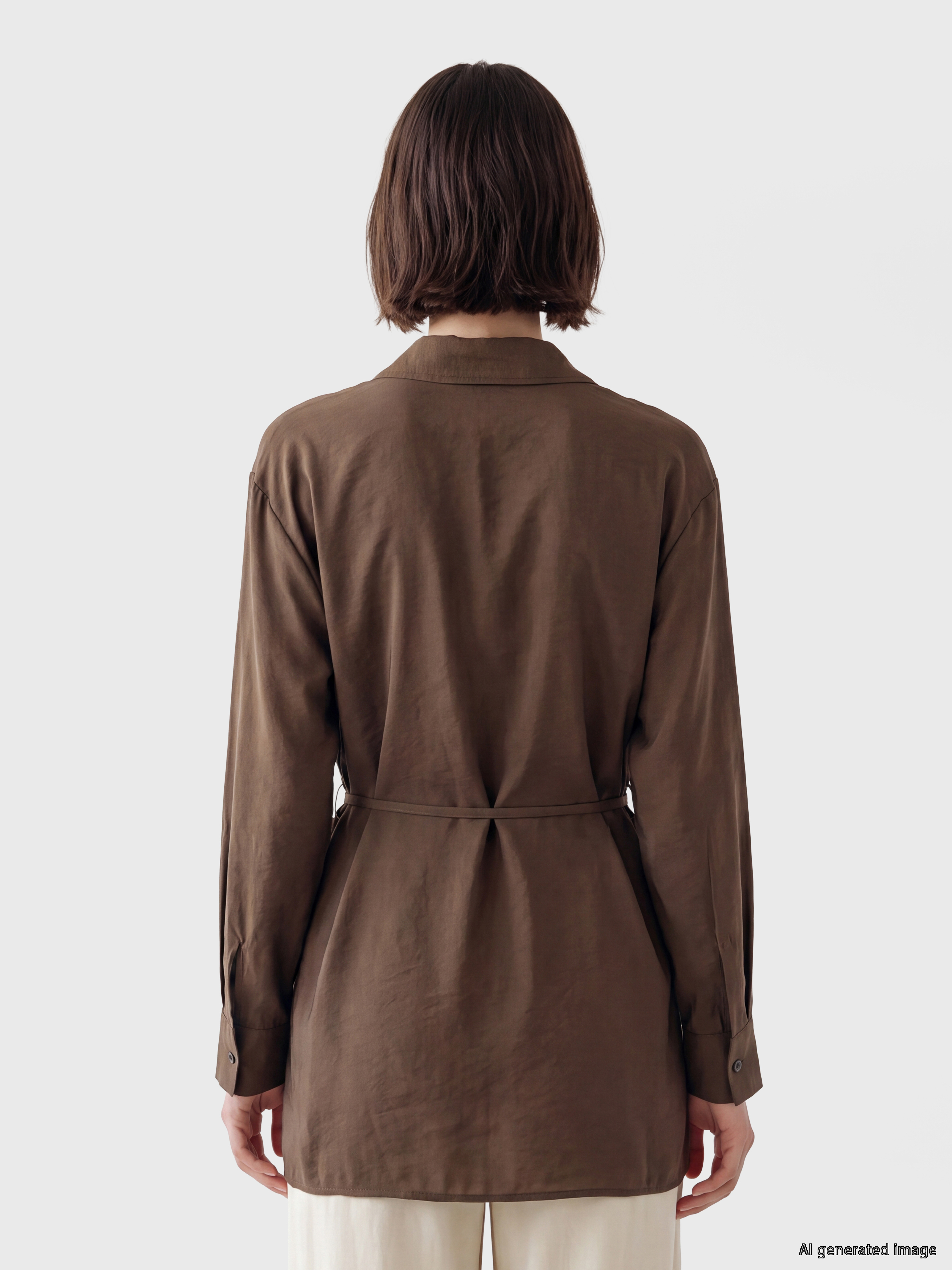 LCW Modest Modal Karışımlı Kadın Gömlek Tunik görsel 4