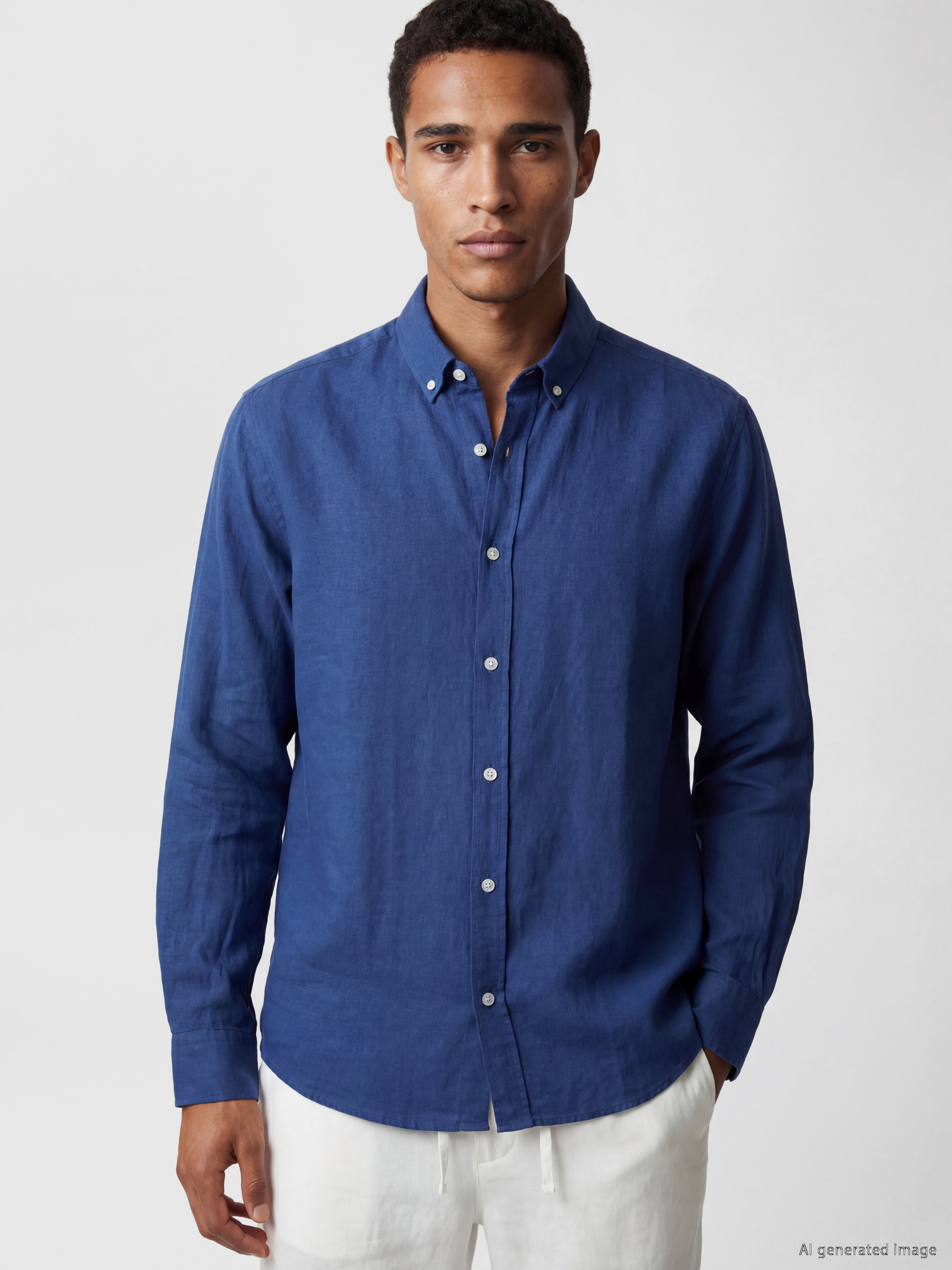 LCW Vision Regular Fit Keten Karışımlı Erkek Gömlek
