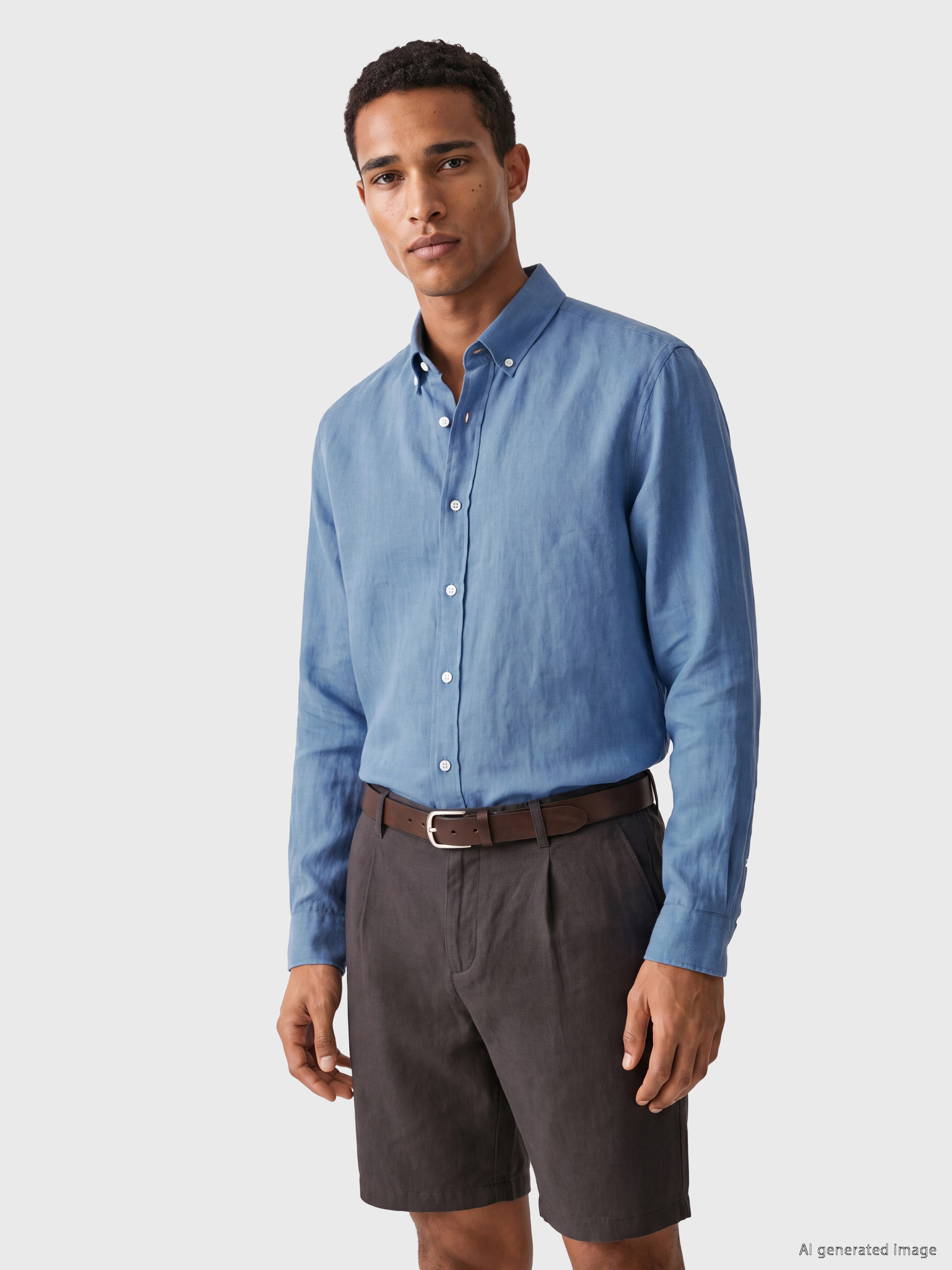 LCW Vision Regular Fit Keten Karışımlı Erkek Gömlek