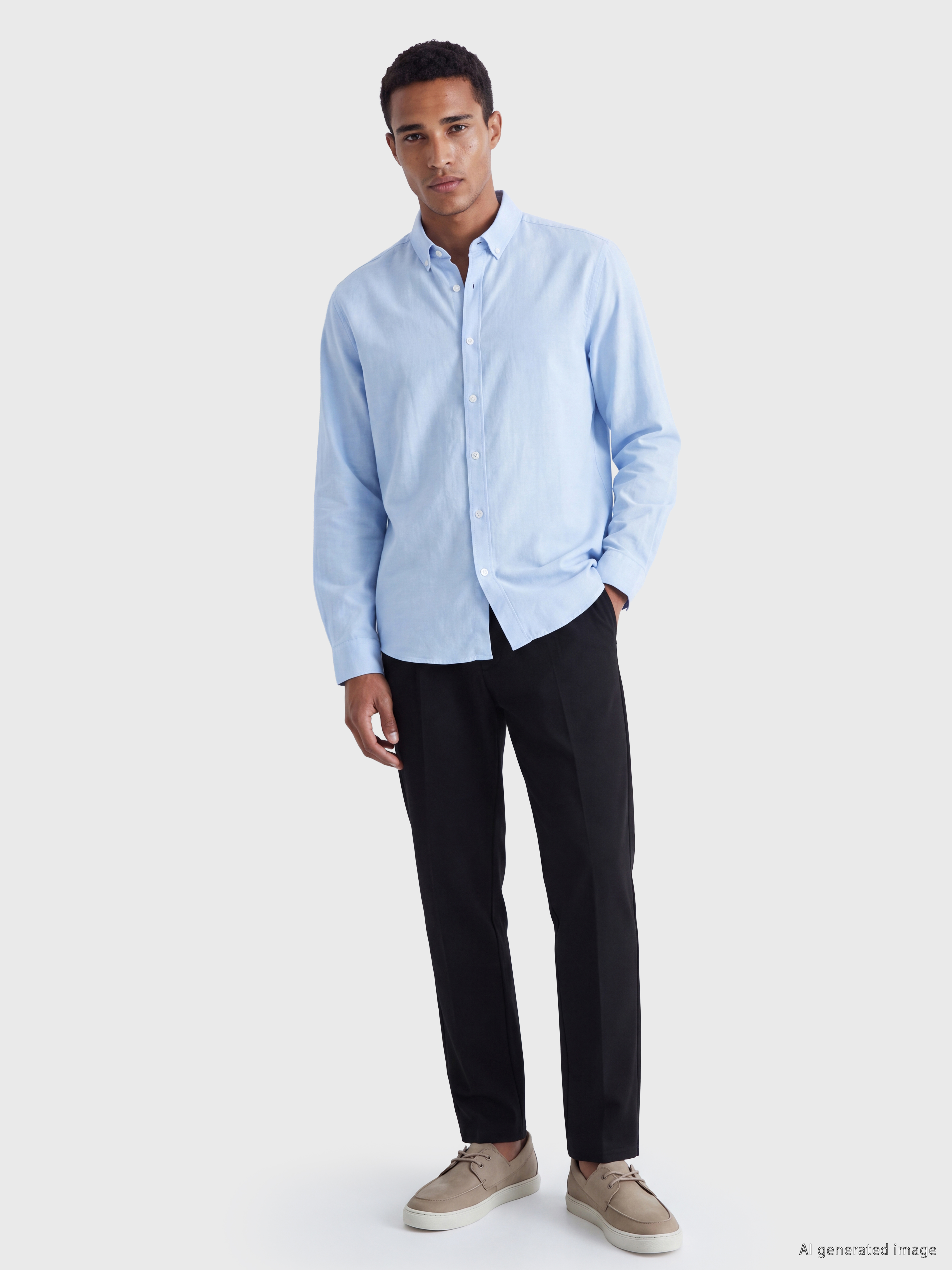 LCW Vision Regular Fit Keten Karışımlı Erkek Gömlek görsel 2
