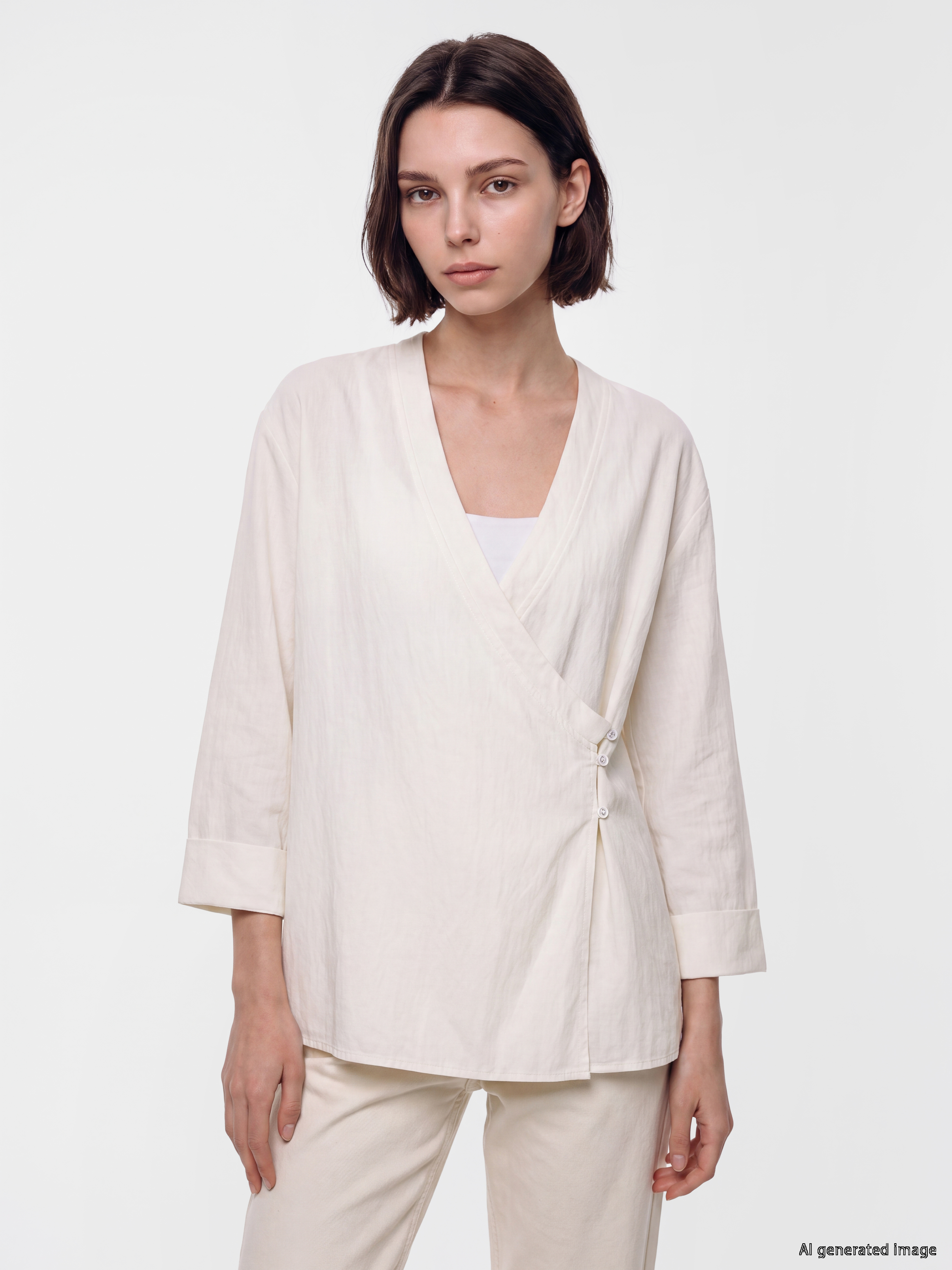 LCW Modest Kruvaze Yaka Kadın Kimono