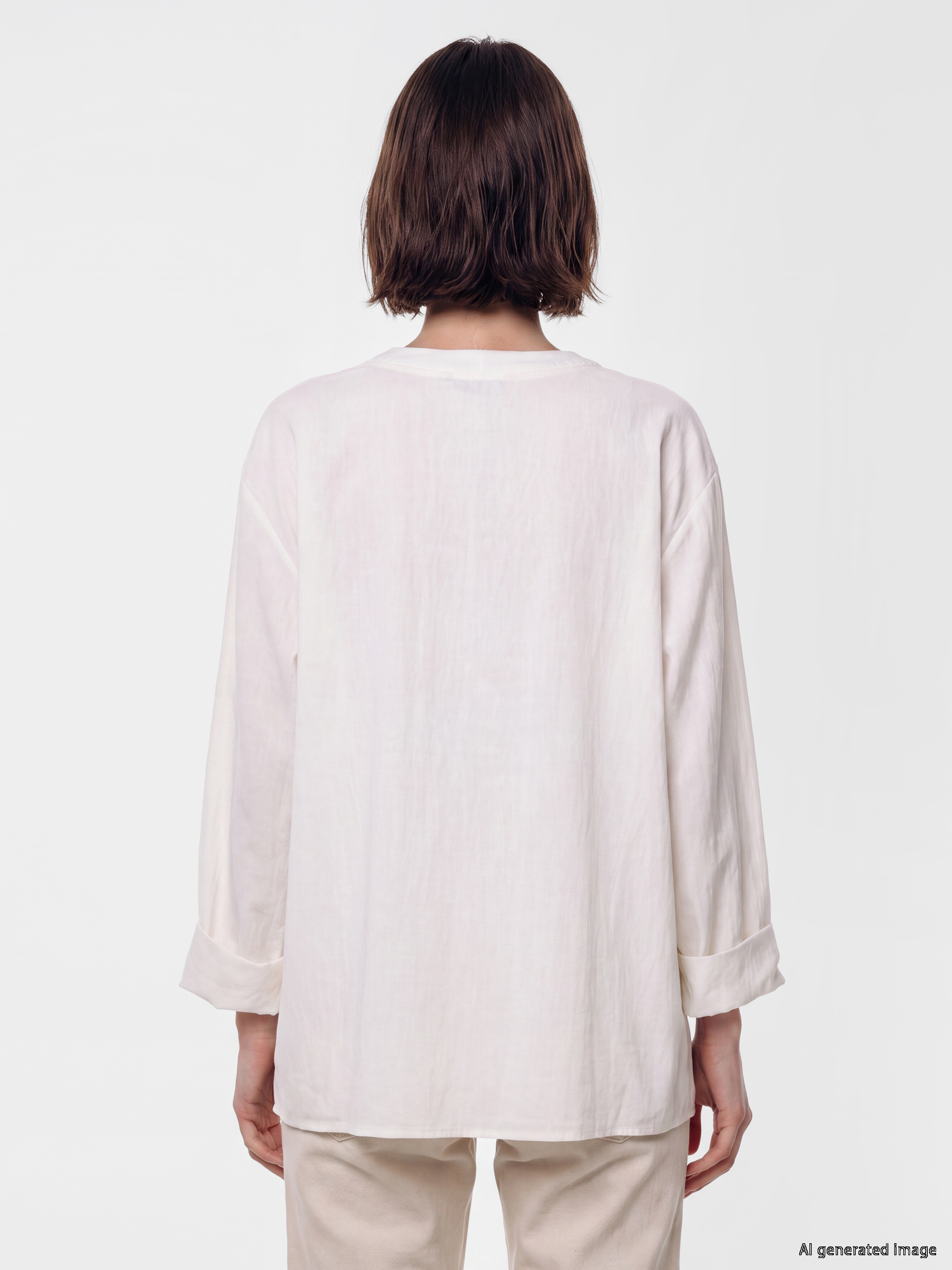 LCW Modest Kruvaze Yaka Kadın Kimono görsel 4