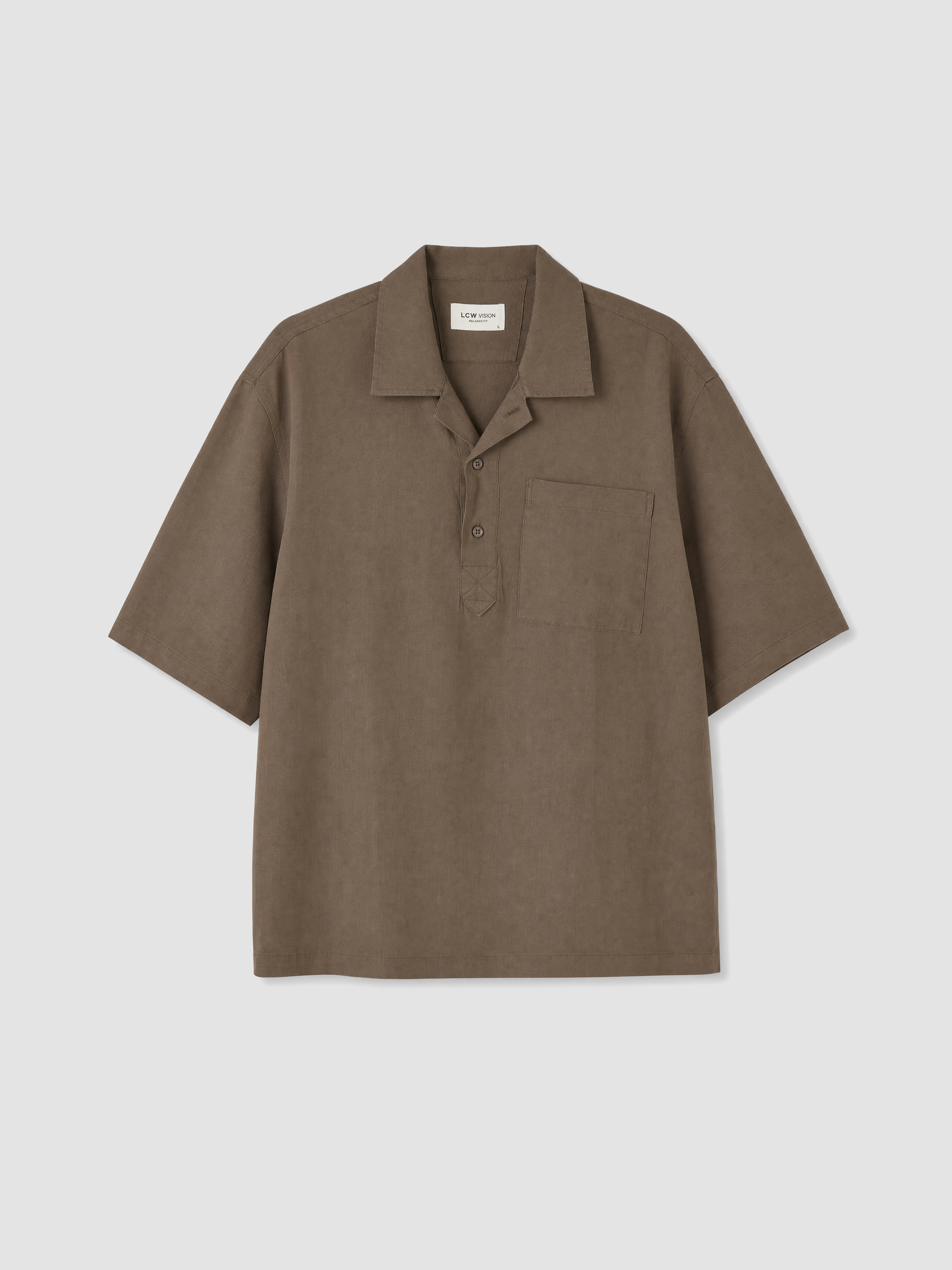 LCW Vision Regular Fit %100 Keten Erkek Gömlek görsel 7