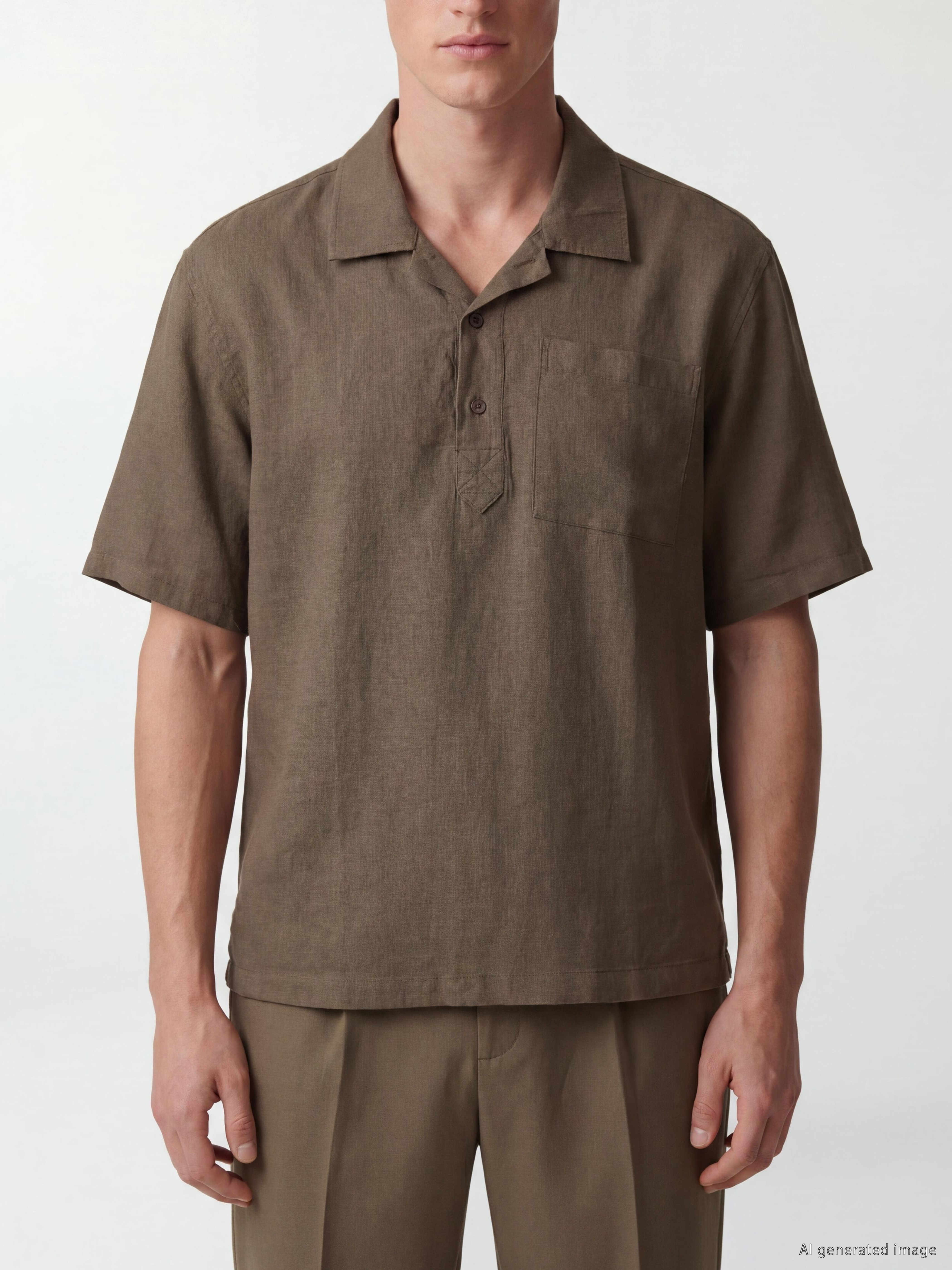LCW Vision Regular Fit %100 Keten Erkek Gömlek görsel 5