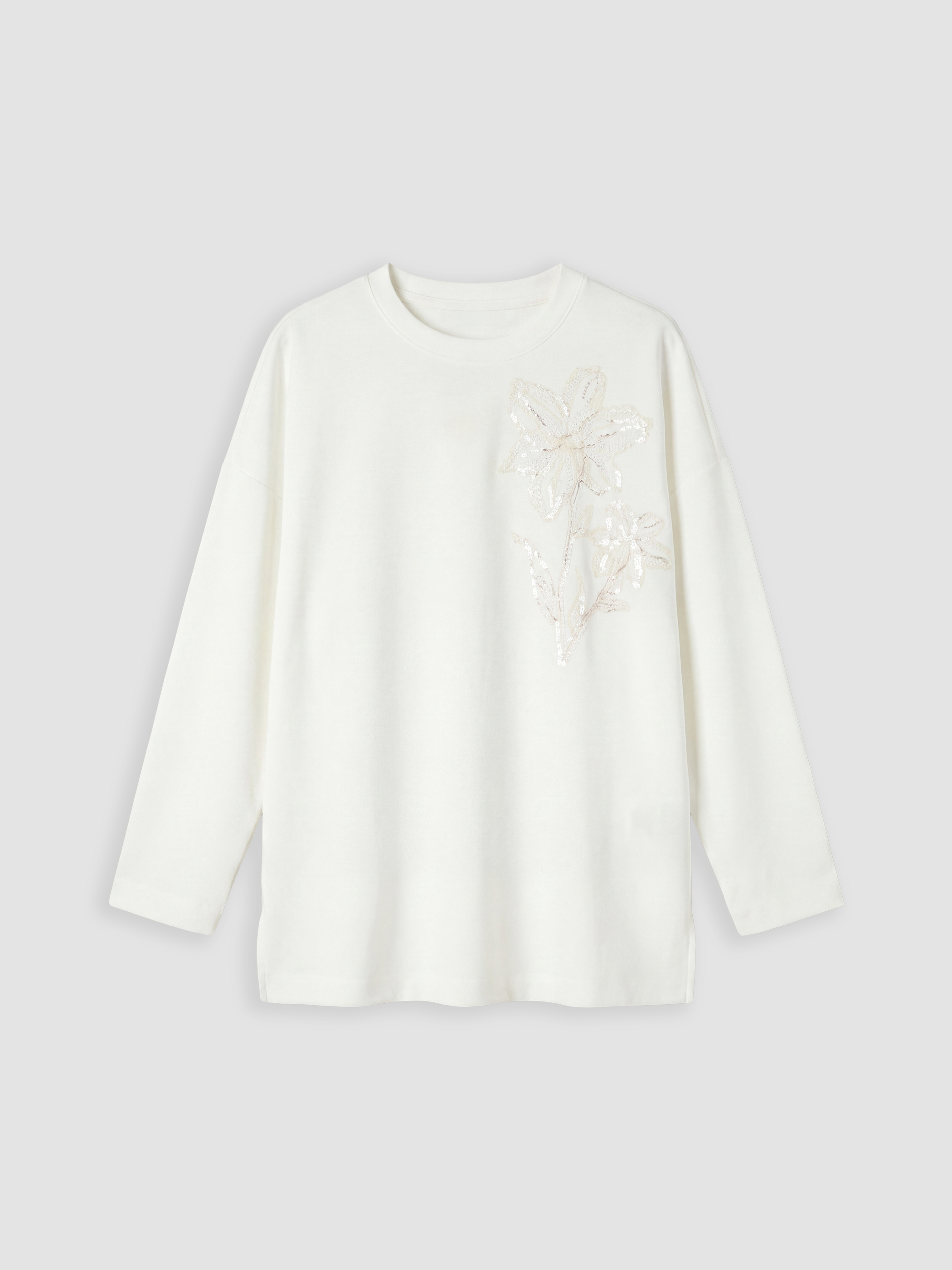 LCWAIKIKI Classic Payetli Oversize Soft Touch Kadın Tunik görsel 5