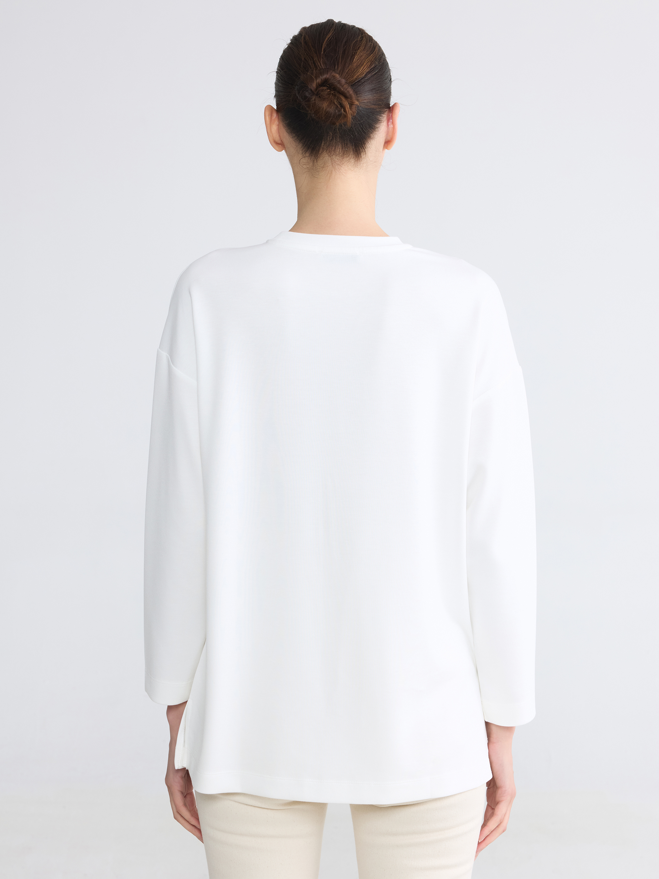 LCWAIKIKI Classic Payetli Oversize Soft Touch Kadın Tunik görsel 4