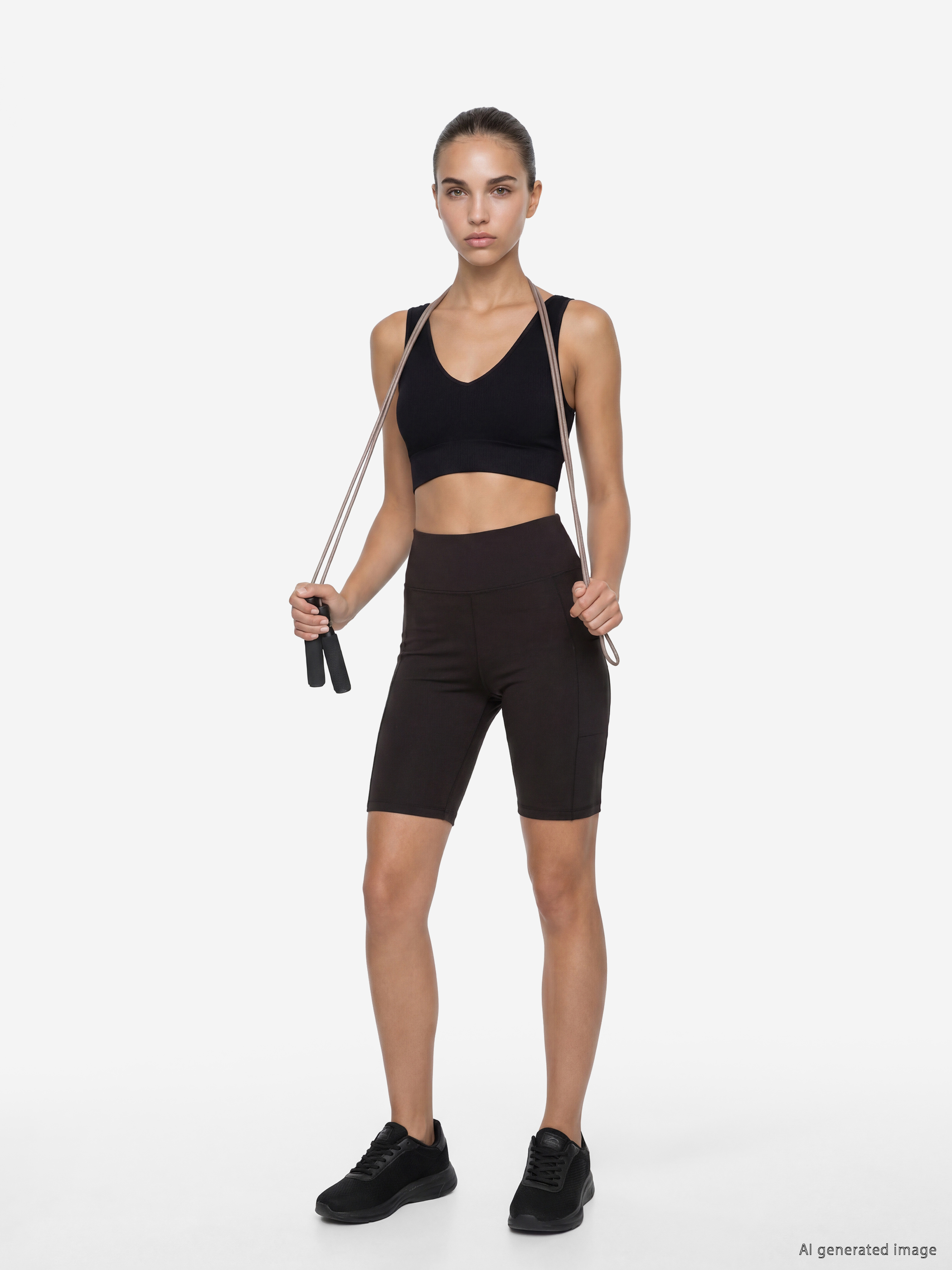 KOOR SPORT Beli Lastikli Kadın Spor Şort Tayt