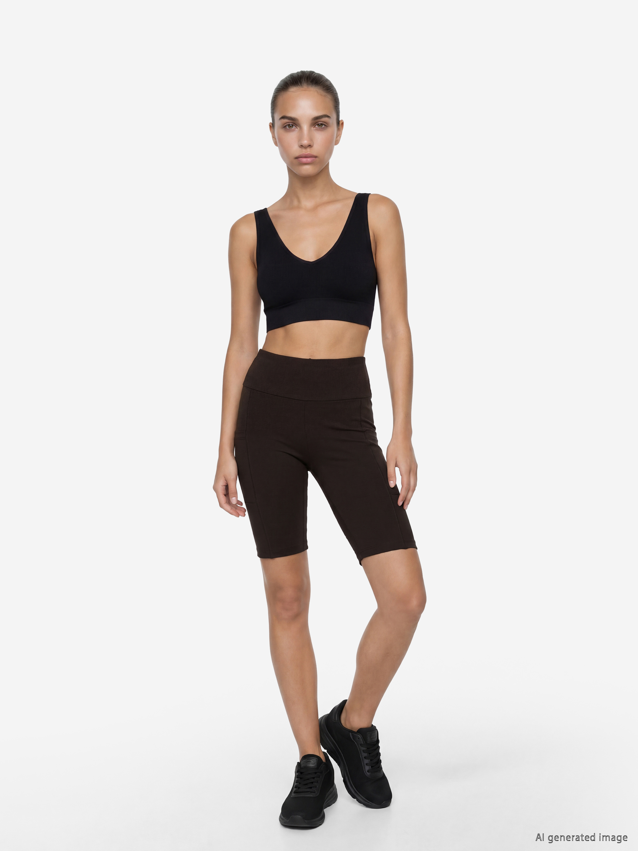KOOR SPORT Beli Lastikli Kadın Spor Şort Tayt görsel 2