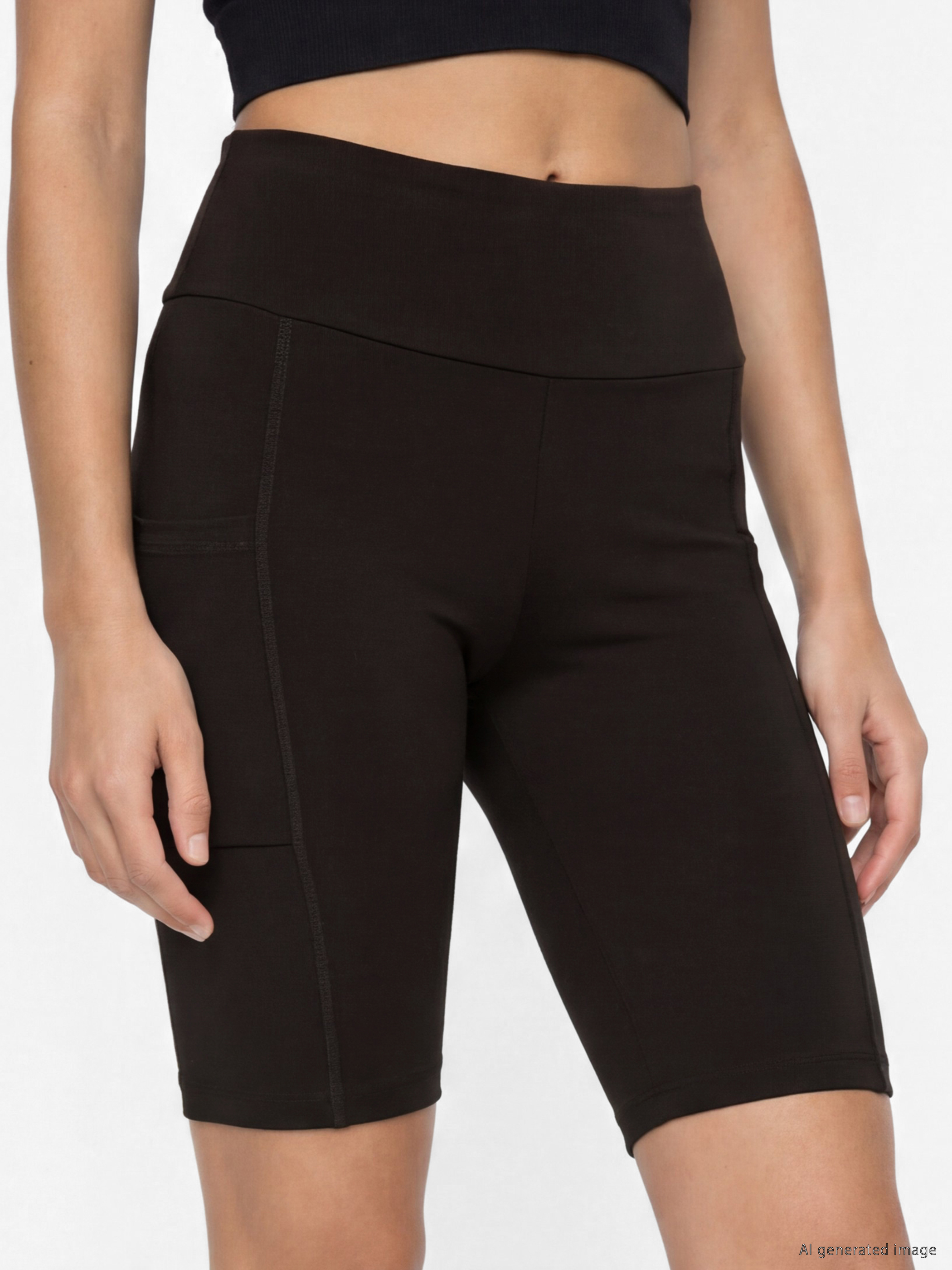 KOOR SPORT Beli Lastikli Kadın Spor Şort Tayt görsel 3