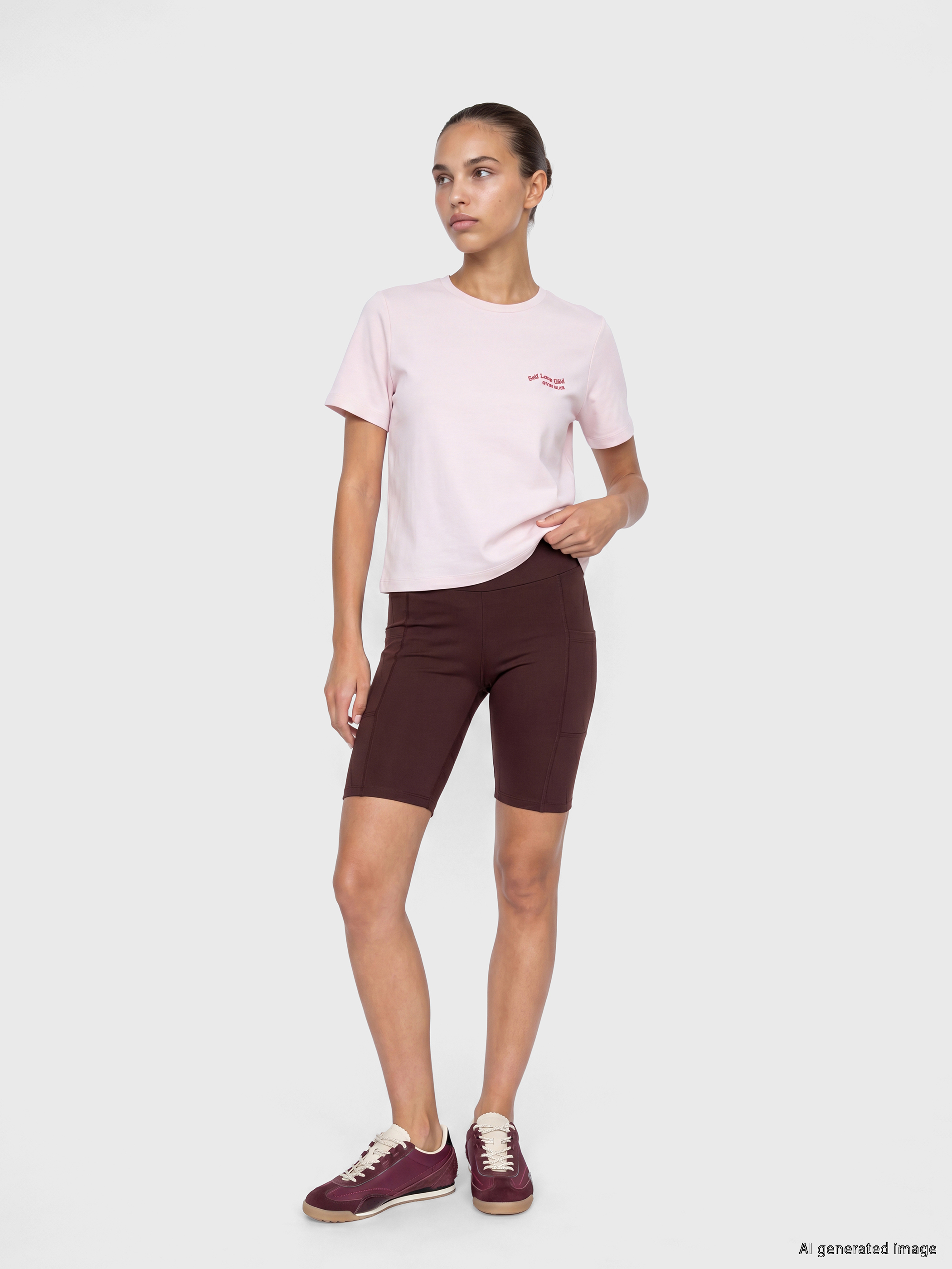 KOOR SPORT Beli Lastikli Kadın Spor Şort Tayt