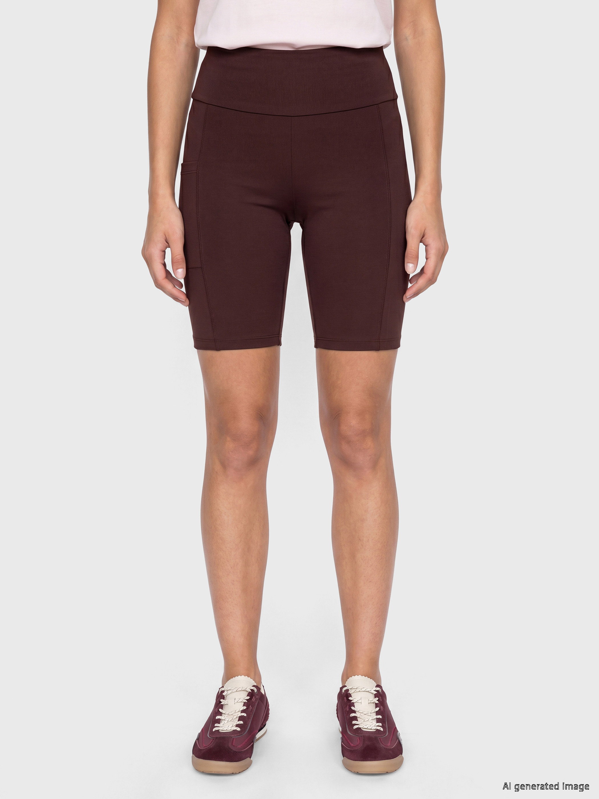 KOOR SPORT Beli Lastikli Kadın Spor Şort Tayt görsel 2