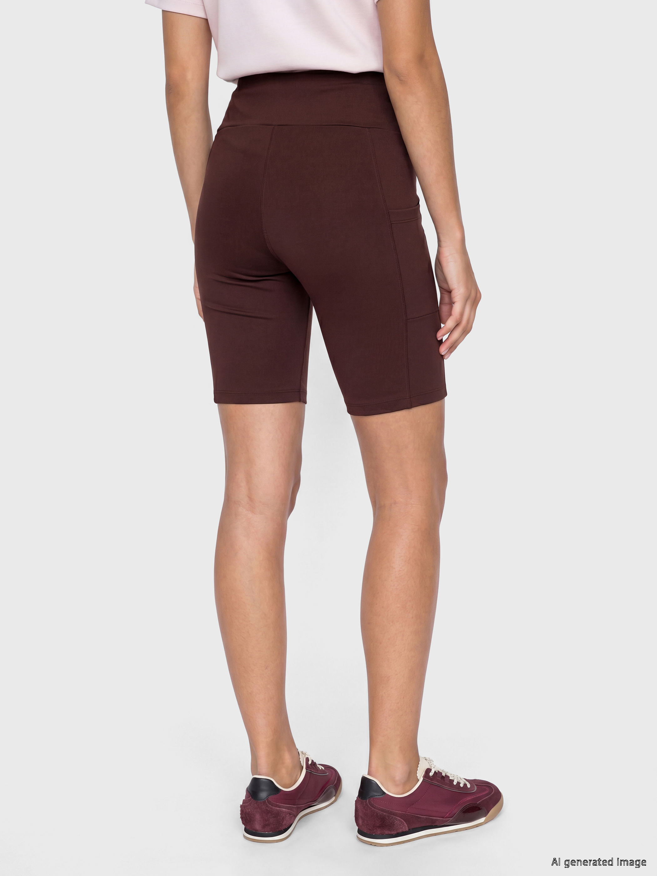 KOOR SPORT Beli Lastikli Kadın Spor Şort Tayt görsel 4
