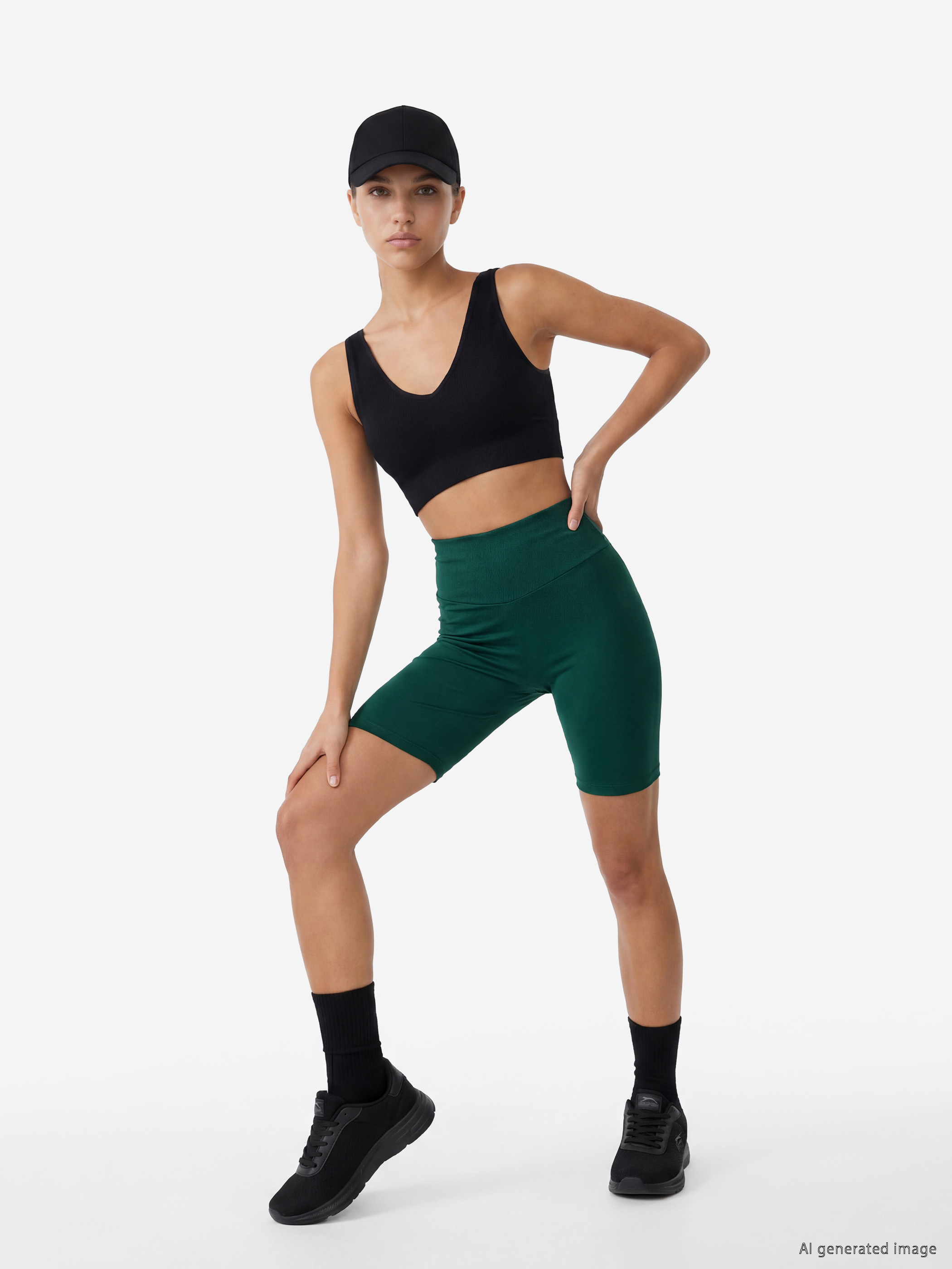 KOOR SPORT Beli Lastikli Kadın Spor Şort Tayt